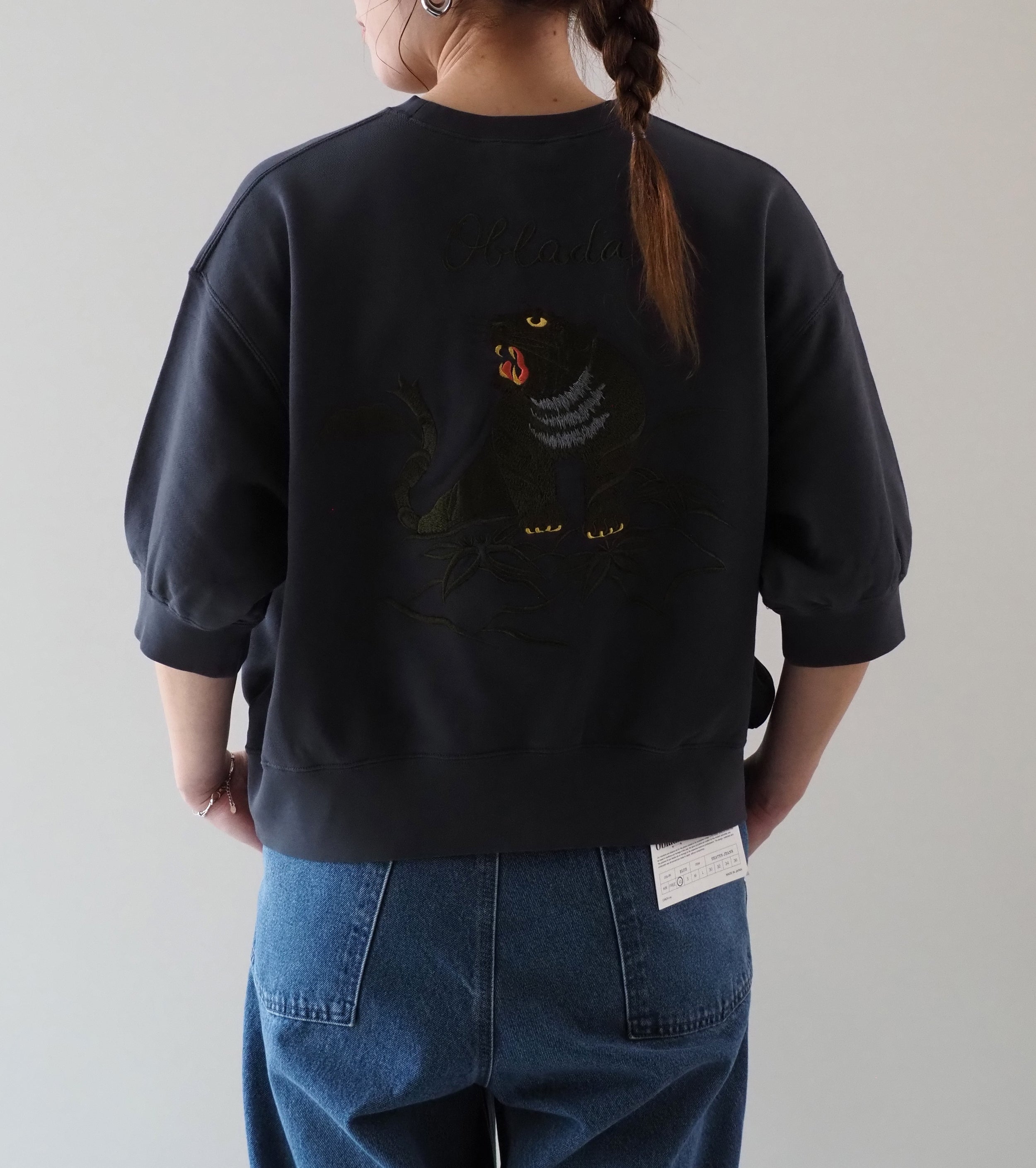 Oblada スーベニア ハーフスリーブ スウェット , Black