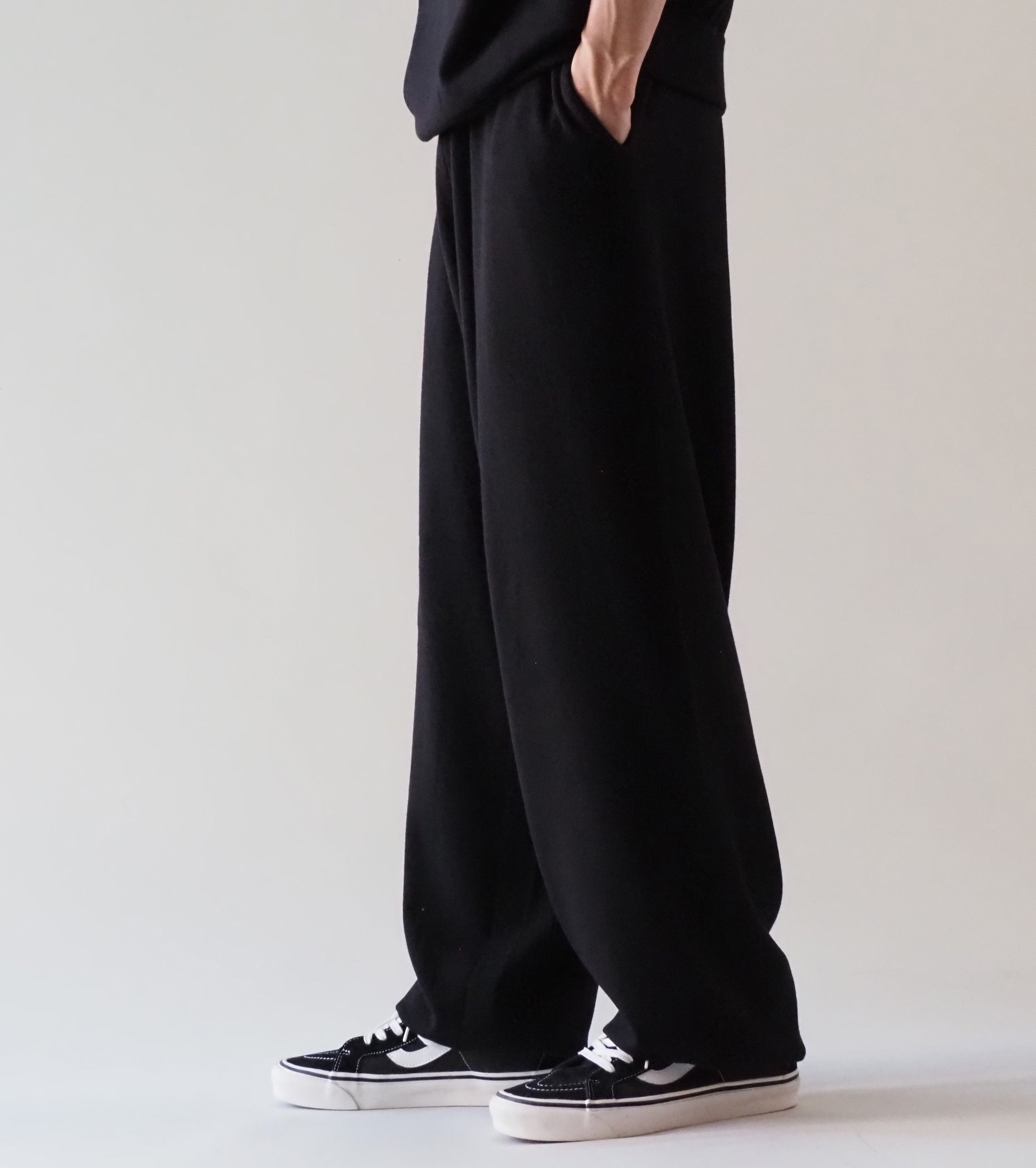COMOLI Wool Knit  Pants , Black