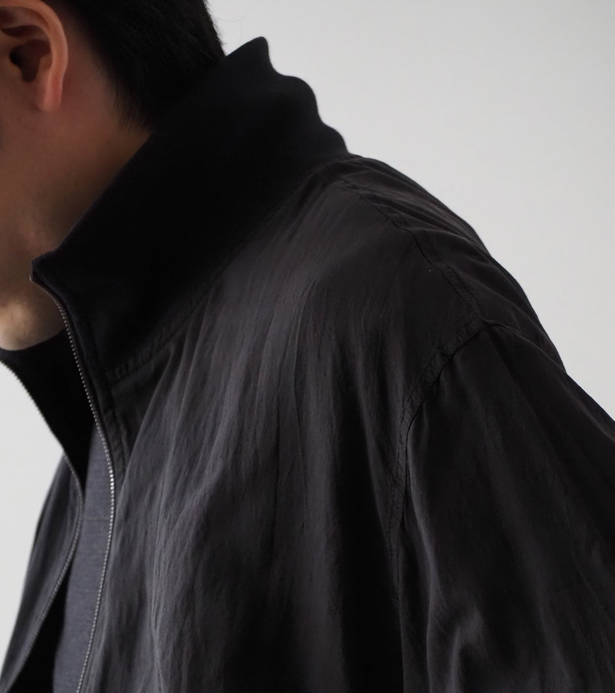 COMOLI リバーシブル トラック ジャケット , Black