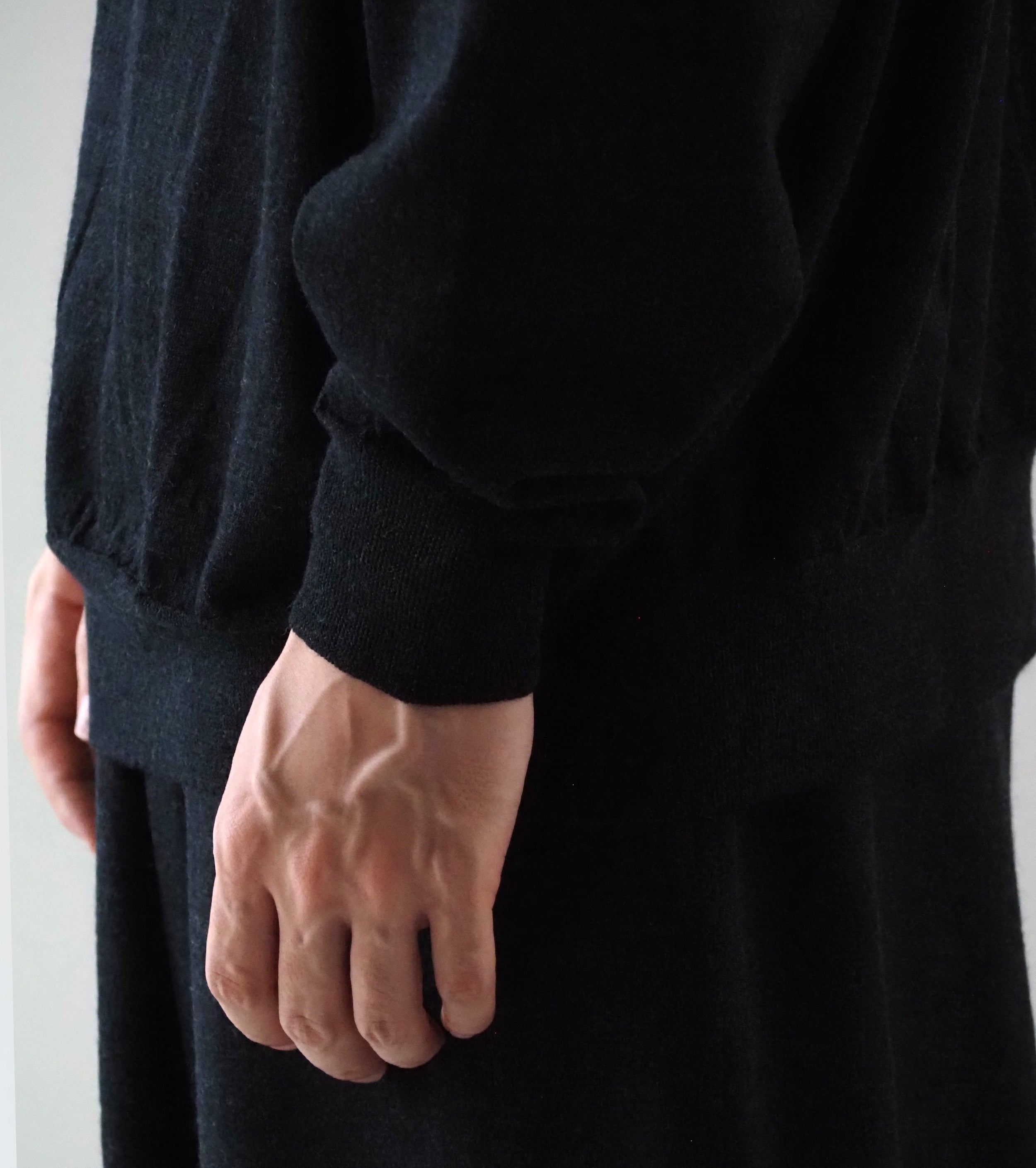 COMOLI Wool  Crew Neck Knit , Charcoal