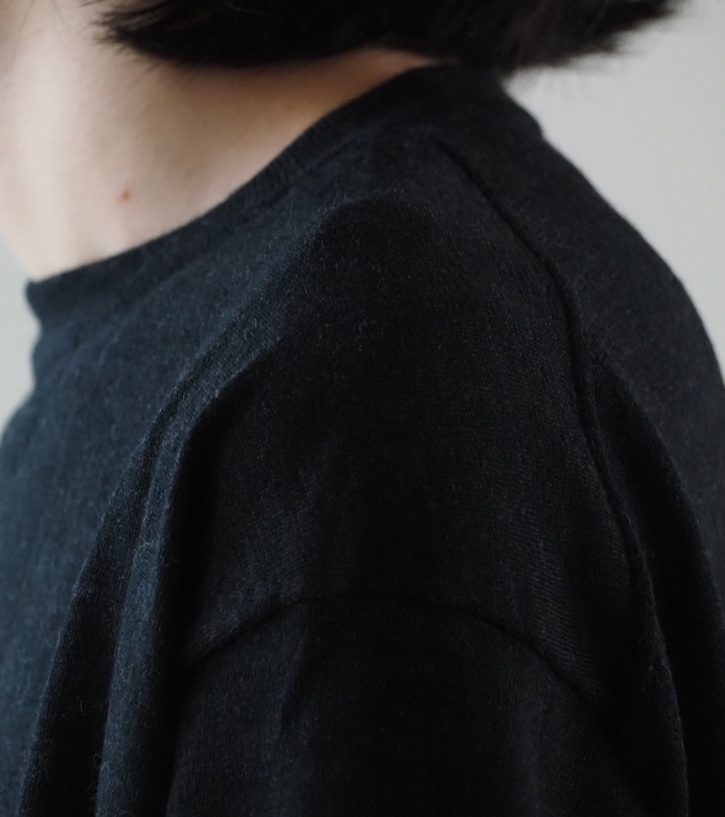 COMOLI Wool  Crew Neck Knit , Charcoal