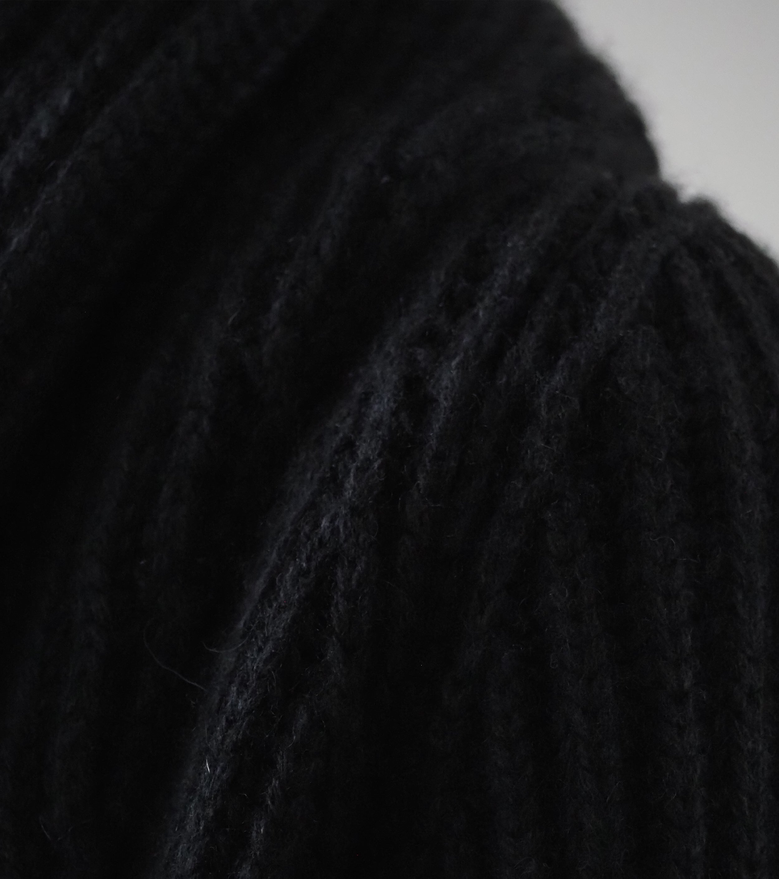 COMOLI カシミヤ 和紙 ショールカラー ニット ジャケット , Black