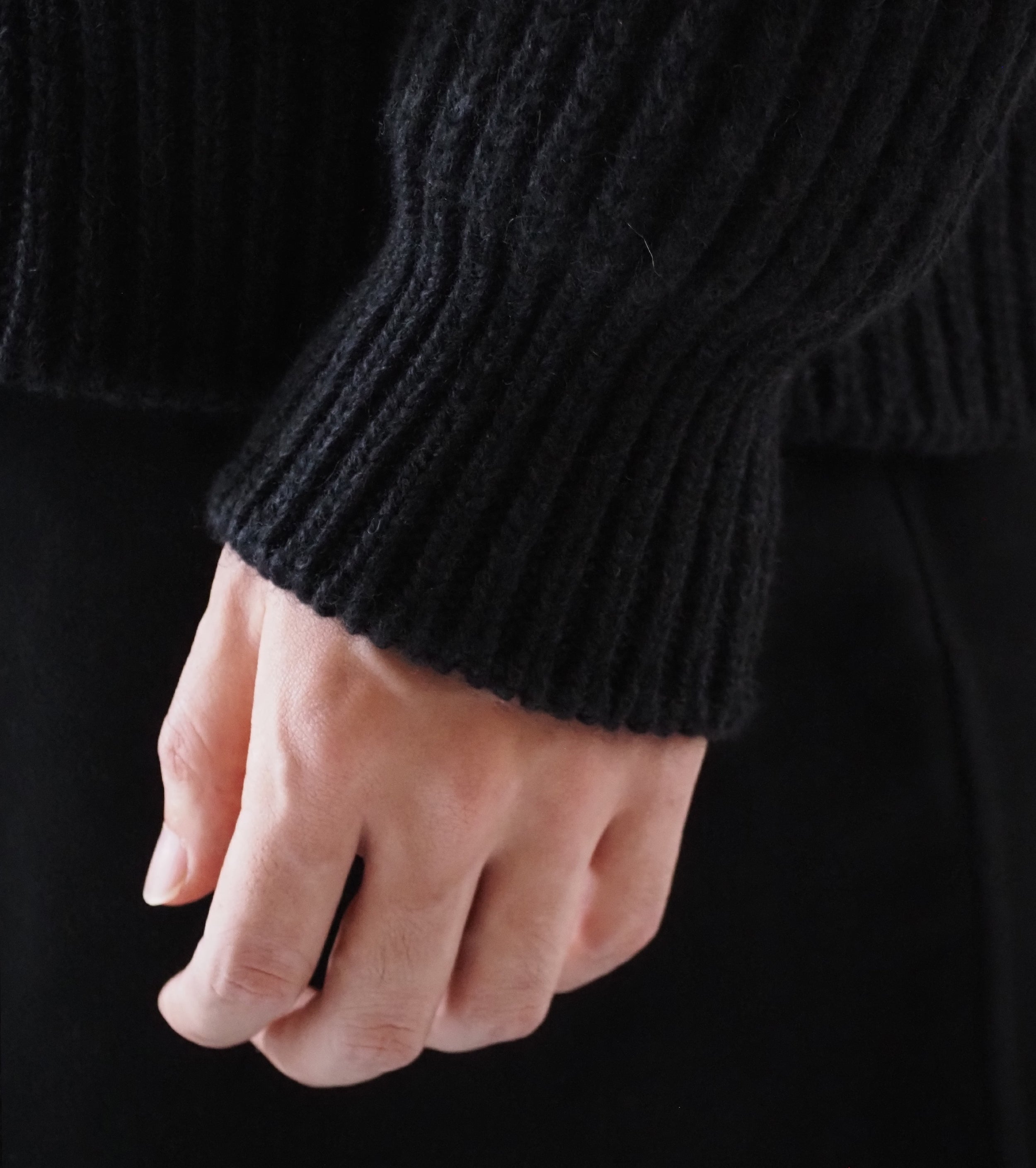 COMOLI カシミヤ 和紙 ショールカラー ニット ジャケット , Black