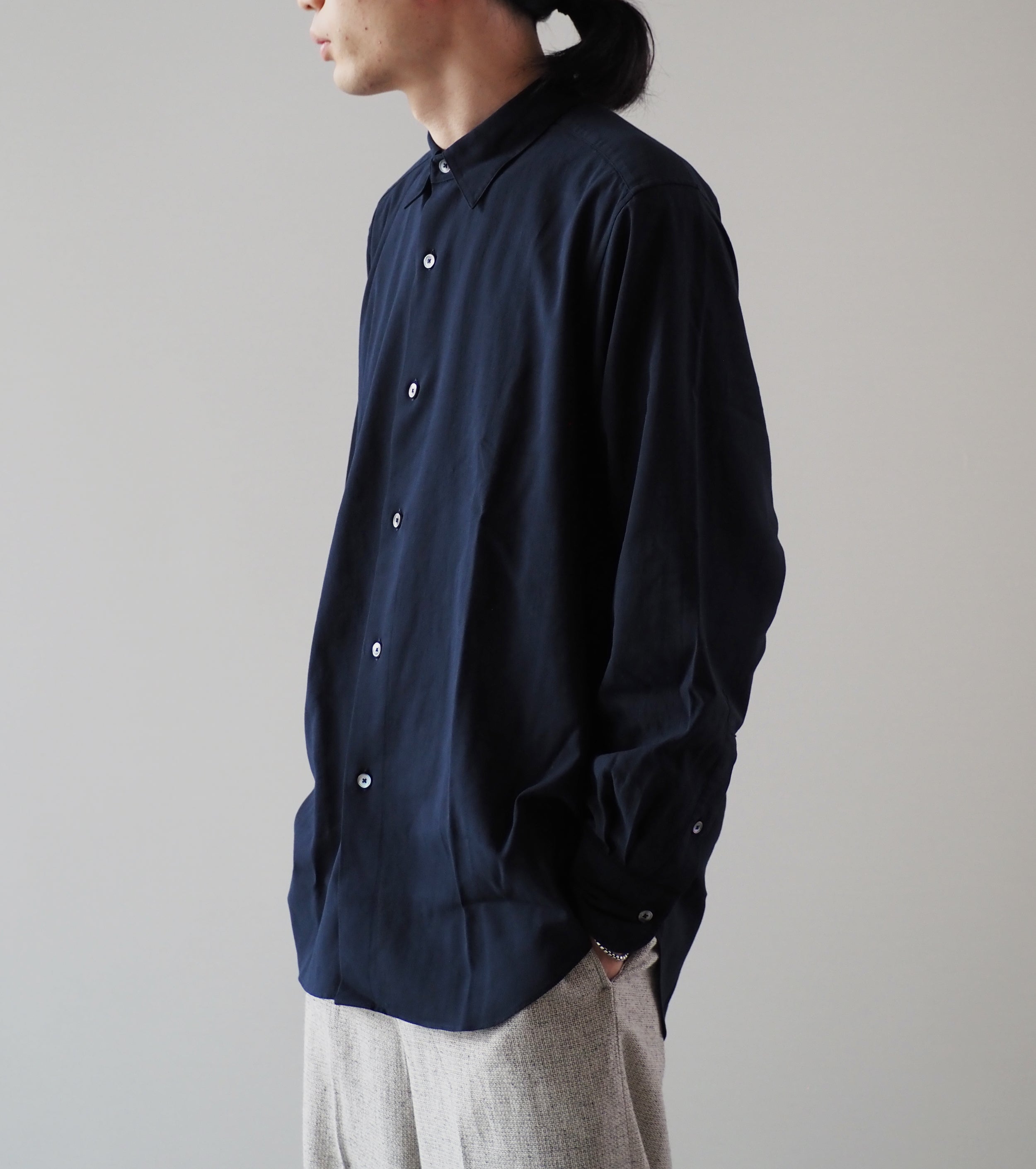 MAATEE＆SONS チャールズ 強撚 ビエラ , Navy