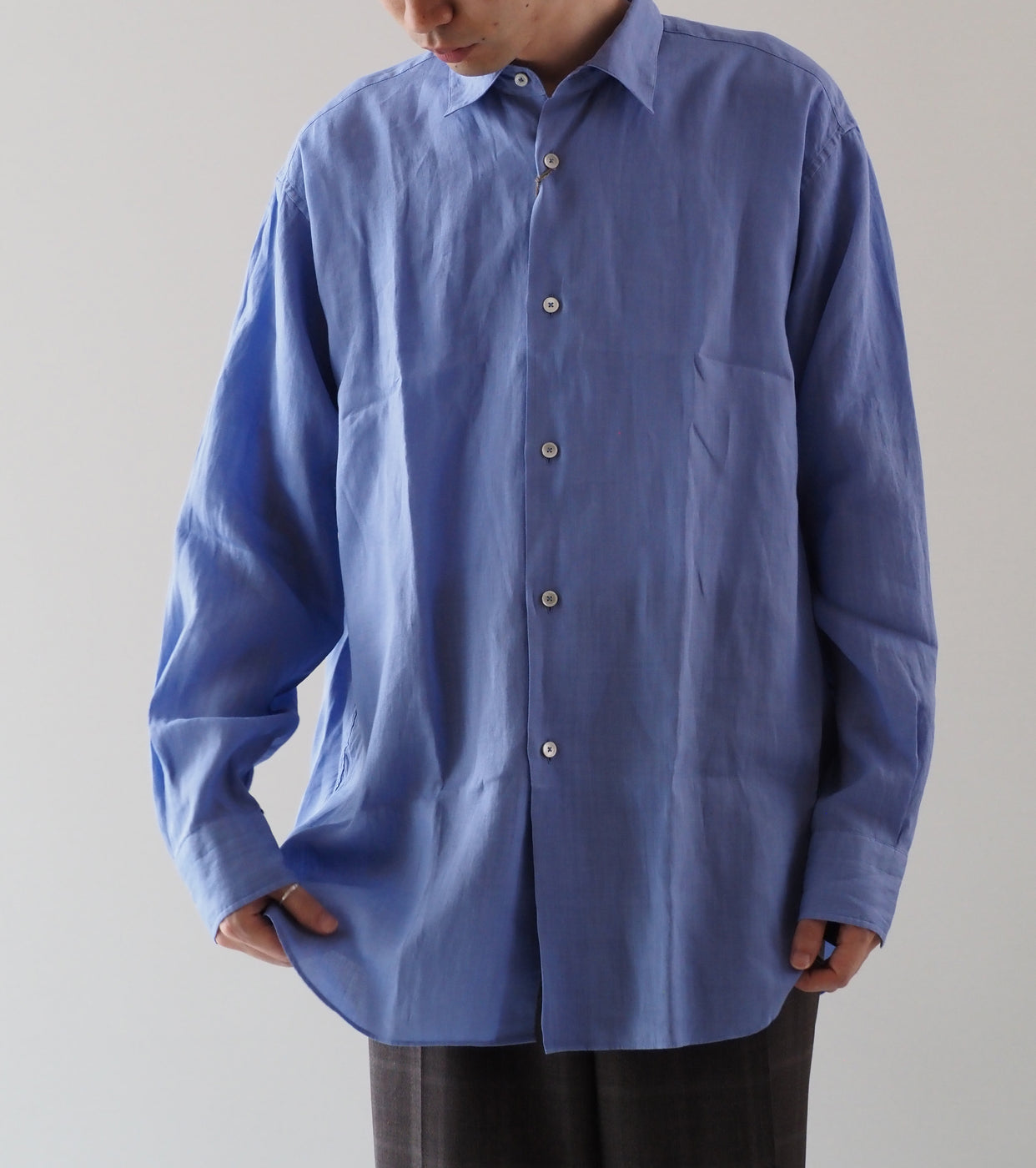 MAATEE＆SONS ショート ポイント ラミーシャツ , BlueBerry