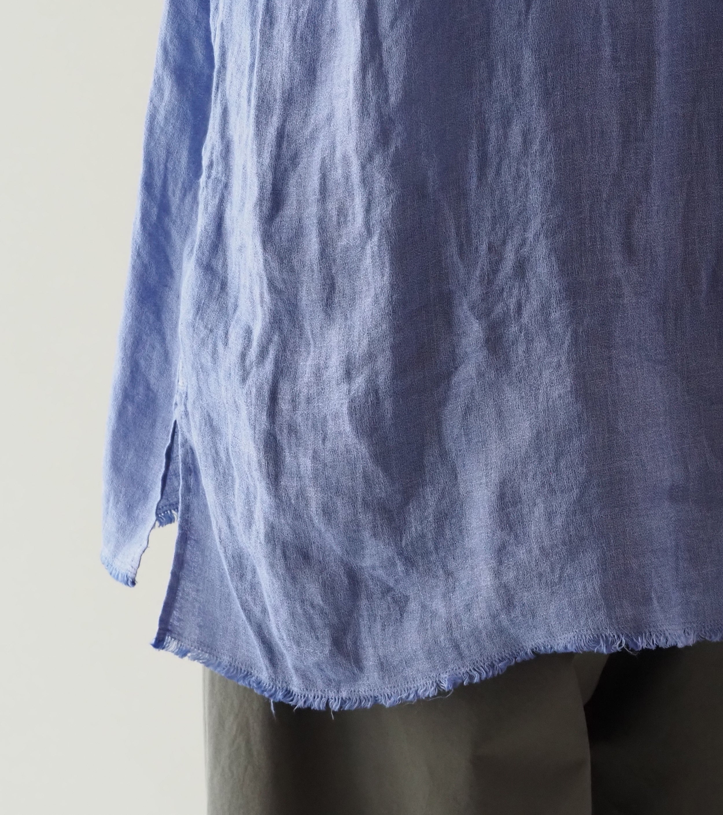 MAATEE＆SONS フリンジ SHIRTS “ドゥルンの緯糸アムンゼン" , くすんだ PURPLE