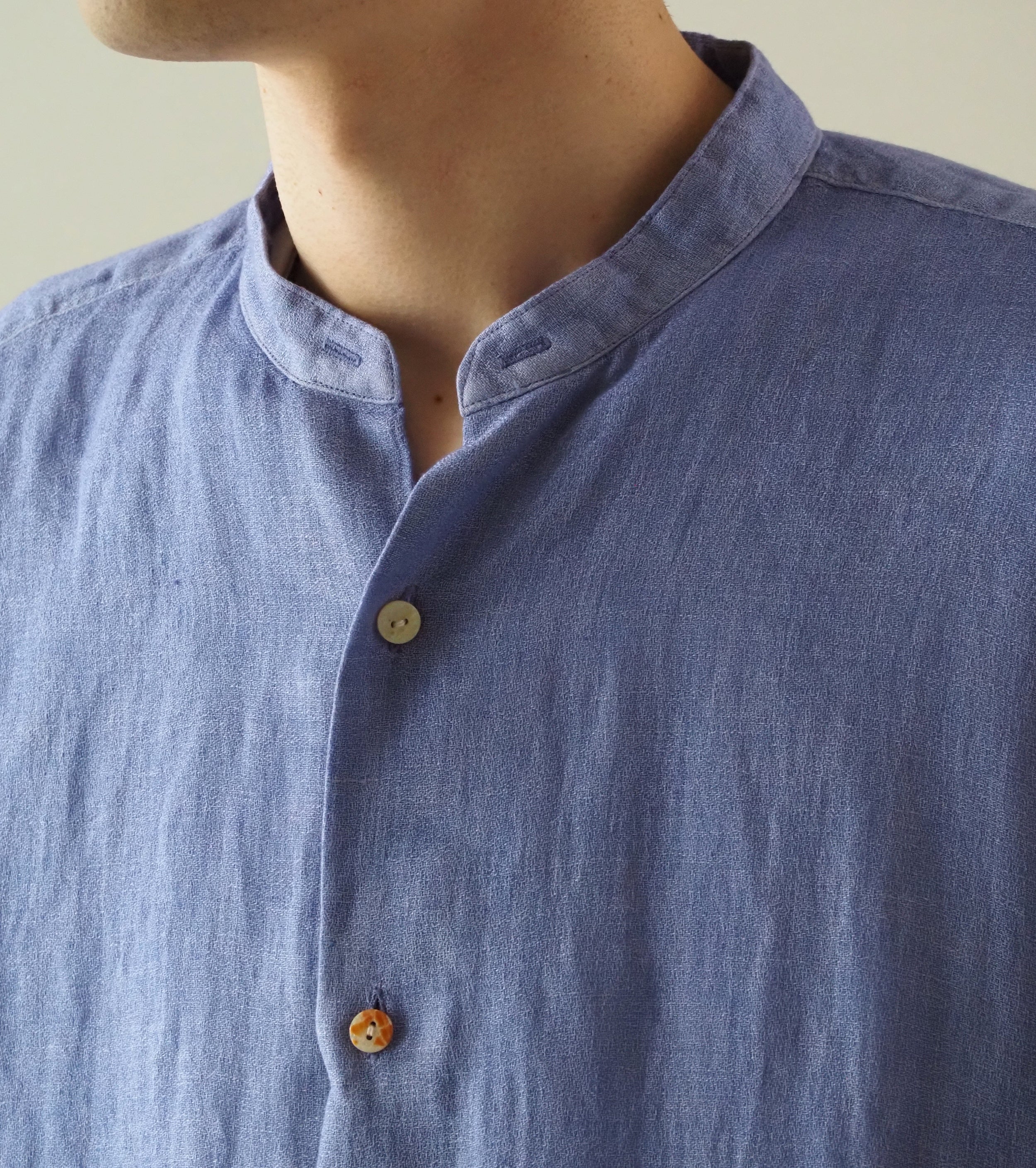 MAATEE＆SONS フリンジ SHIRTS “ドゥルンの緯糸アムンゼン" , くすんだ PURPLE