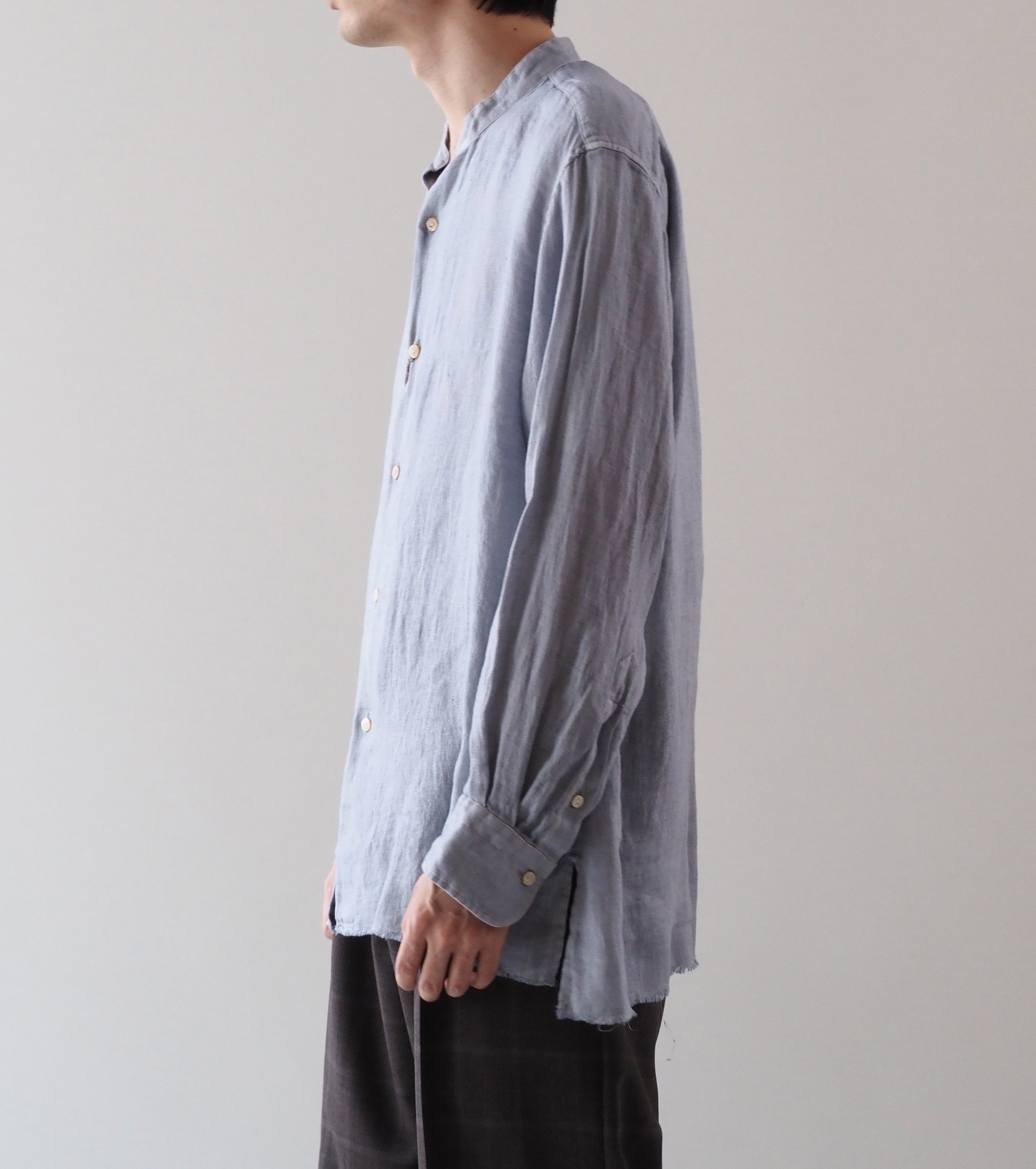 MAATEE＆SONS フリンジSHIRTS “ドゥルンの緯糸アムンゼン" , Blue Gray