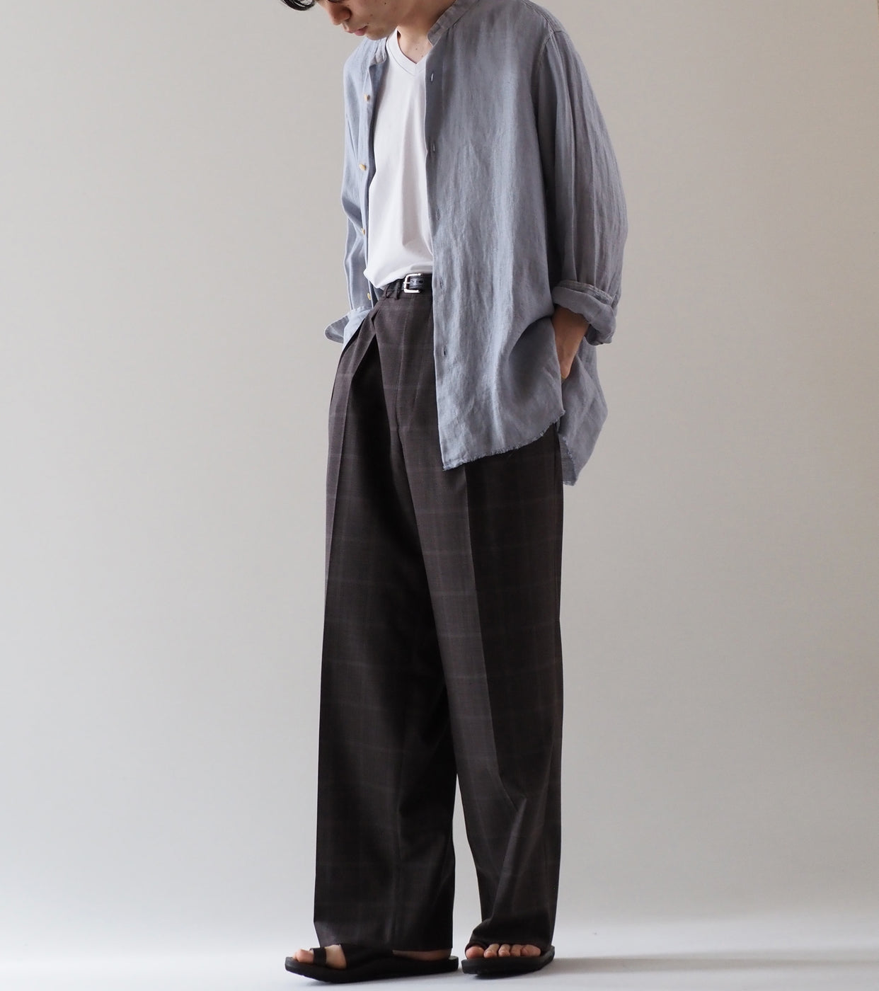 MAATEE＆SONS フリンジSHIRTS “ドゥルンの緯糸アムンゼン" , Blue Gray
