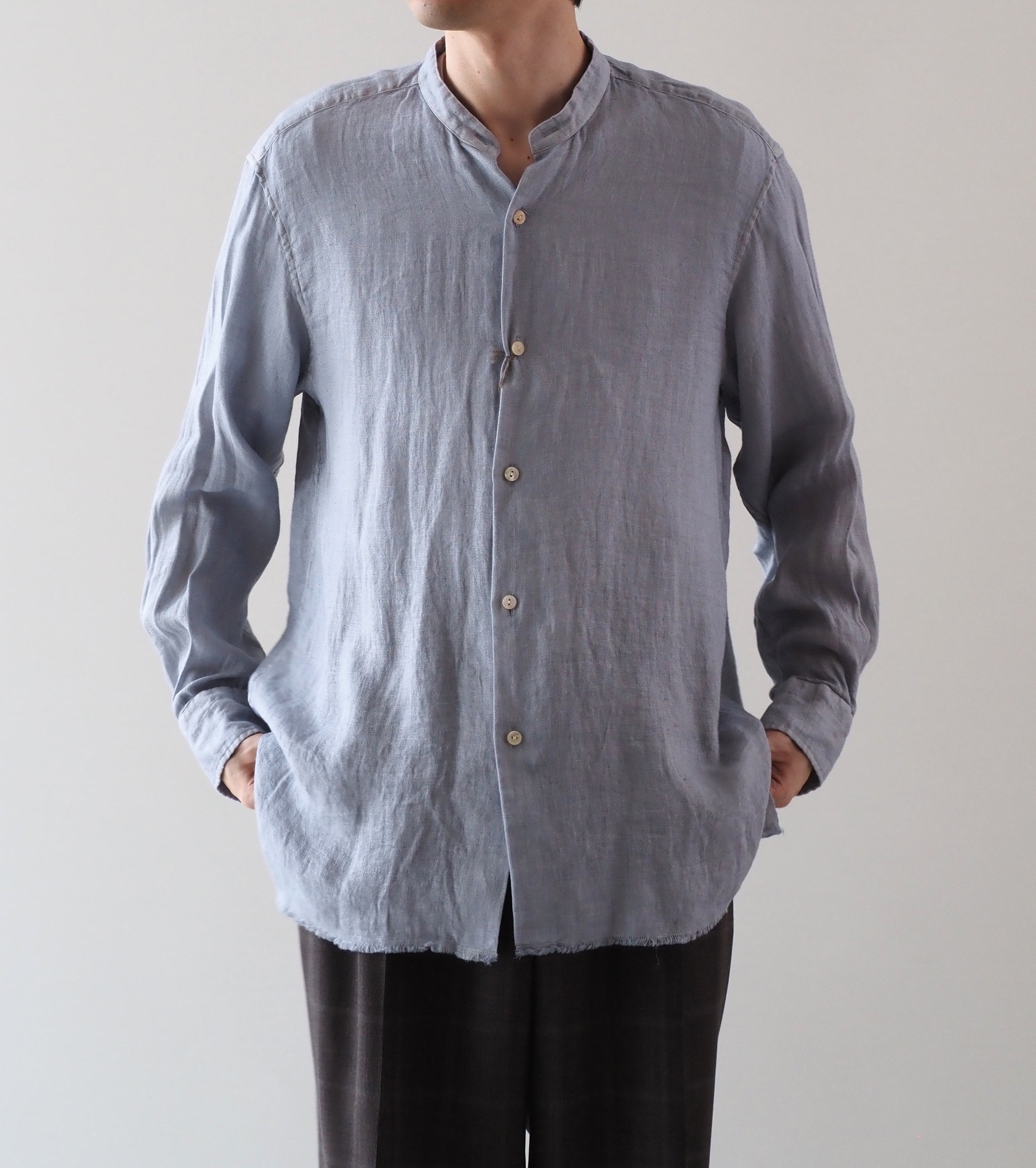 MAATEE＆SONS フリンジSHIRTS “ドゥルンの緯糸アムンゼン" , Blue Gray
