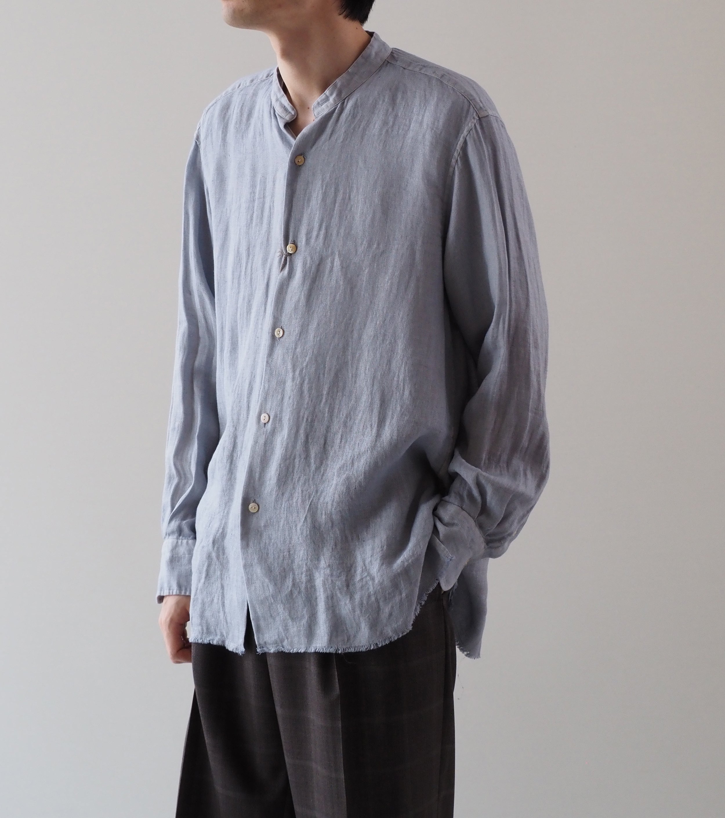 MAATEE＆SONS フリンジSHIRTS “ドゥルンの緯糸アムンゼン" , Blue Gray