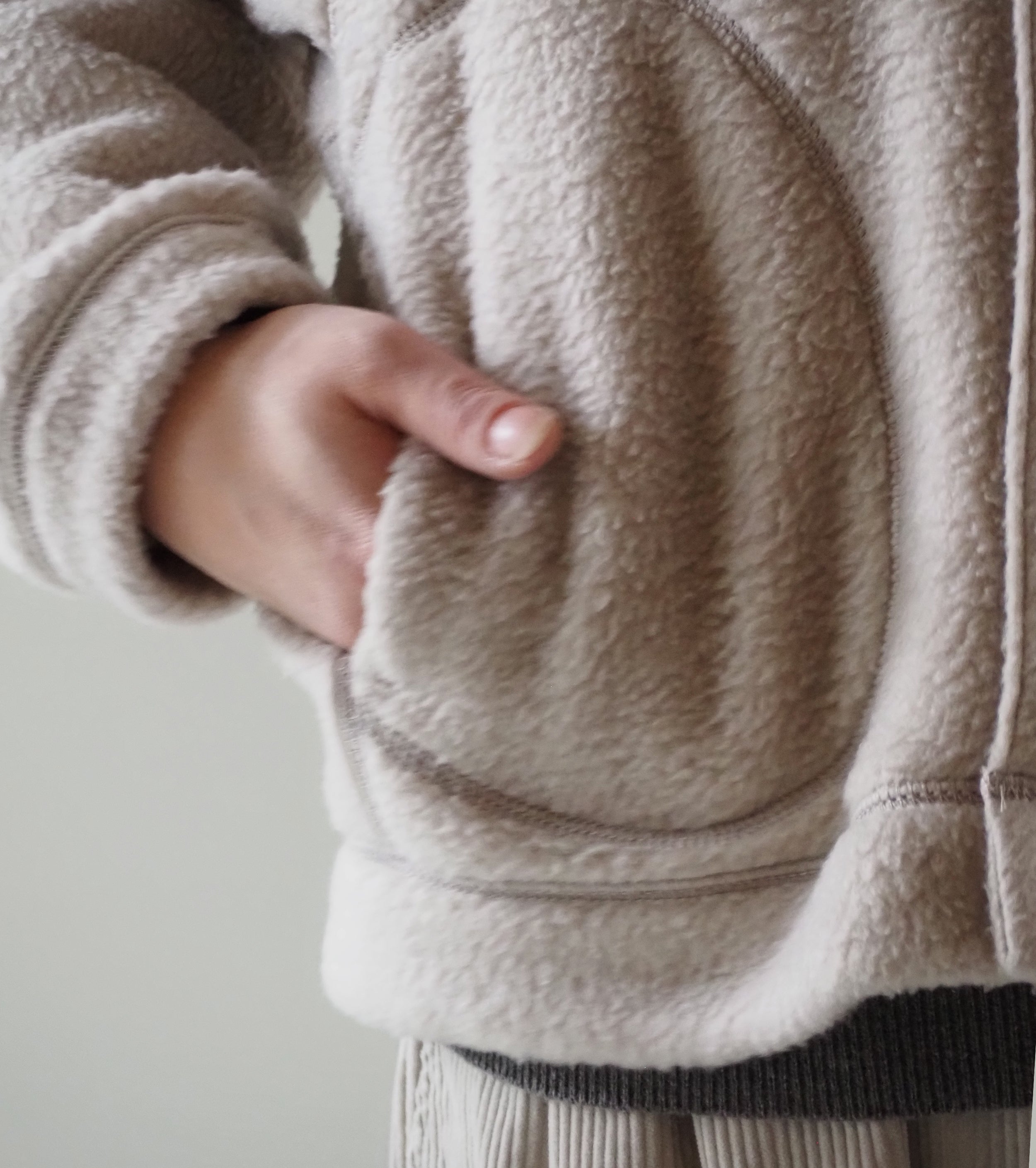 DANTON Double Face Boa Stand Collar Jacket , Beige