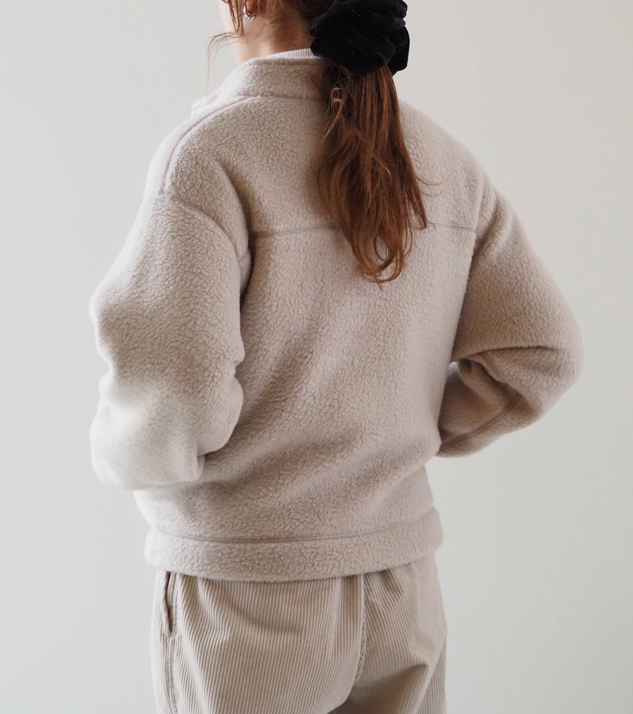 DANTON Double Face Boa Stand Collar Jacket , Beige