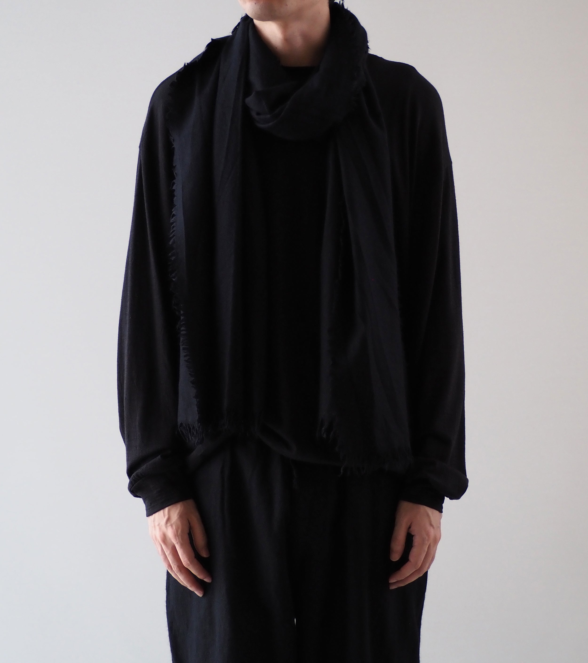 COMOLI Cashmere Silk Stole , Navy