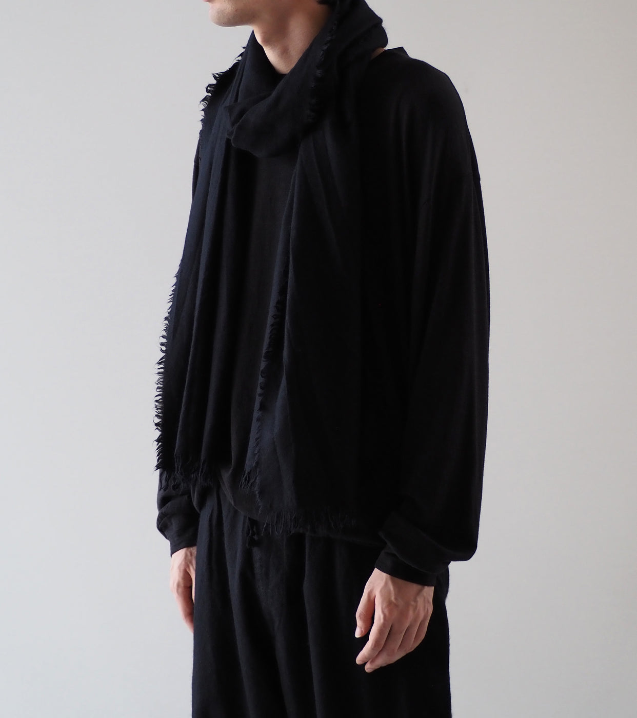 COMOLI Cashmere Silk Stole , Navy