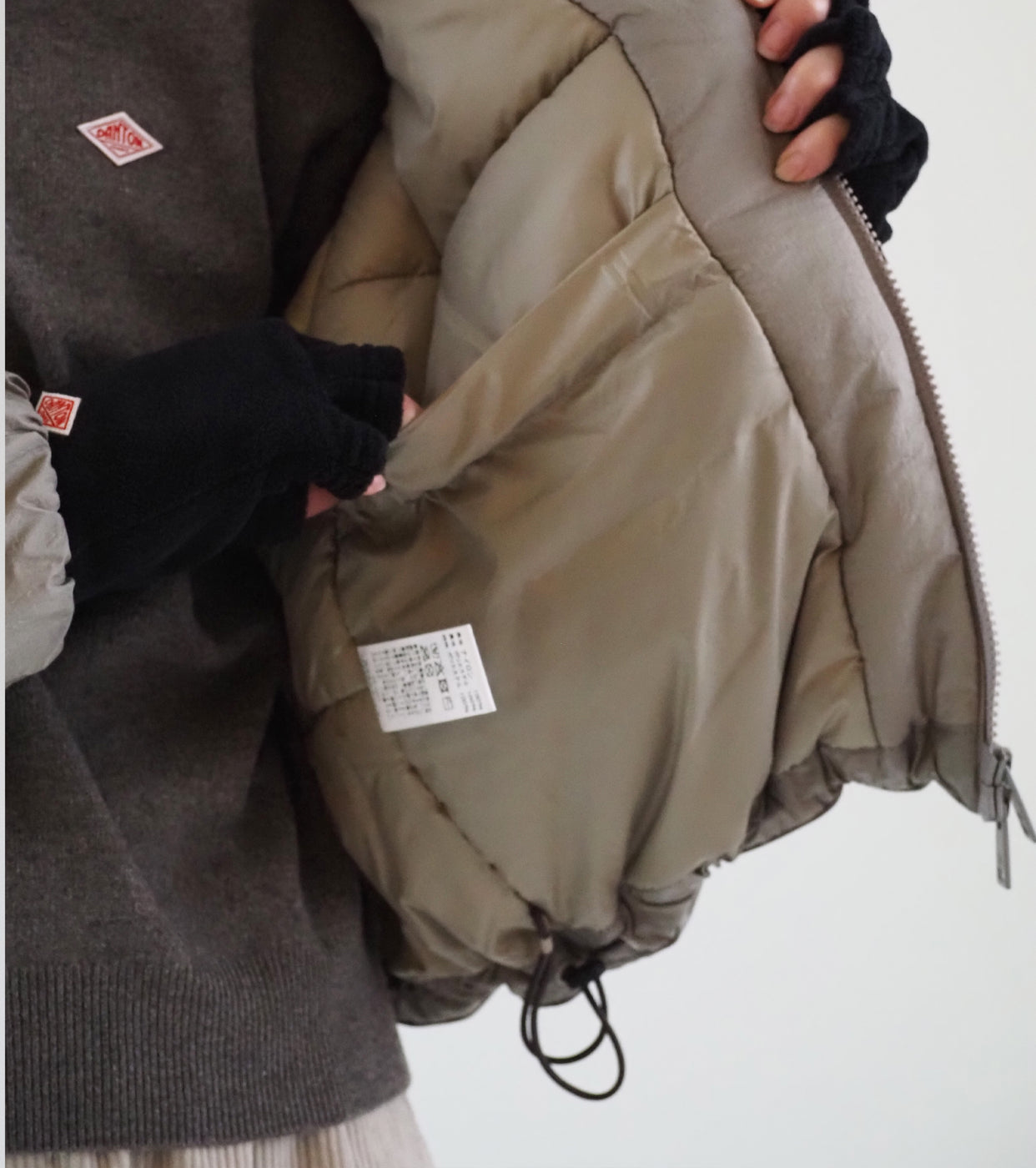 DANTON インサレーション スタンドカラー ジャケット , Greige