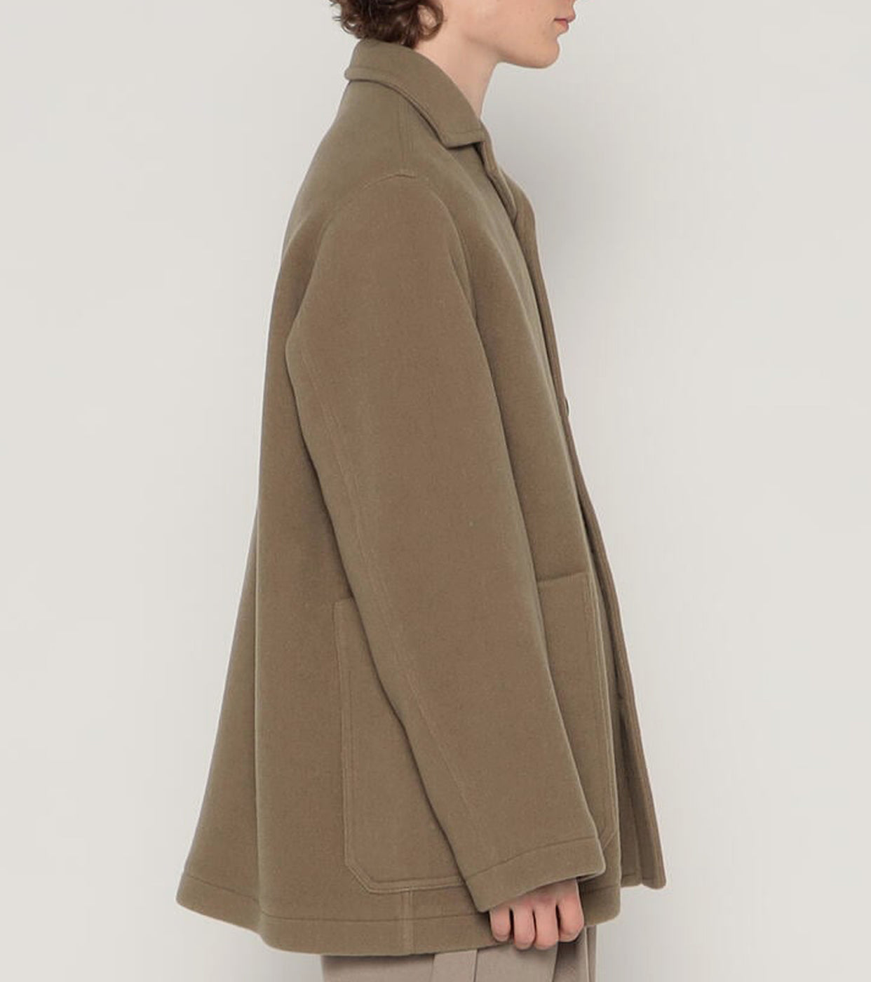 DANTON WOOL MELTON WORK JACKET, Beige