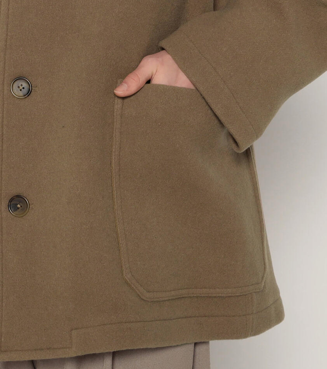 DANTON WOOL MELTON WORK JACKET, Beige