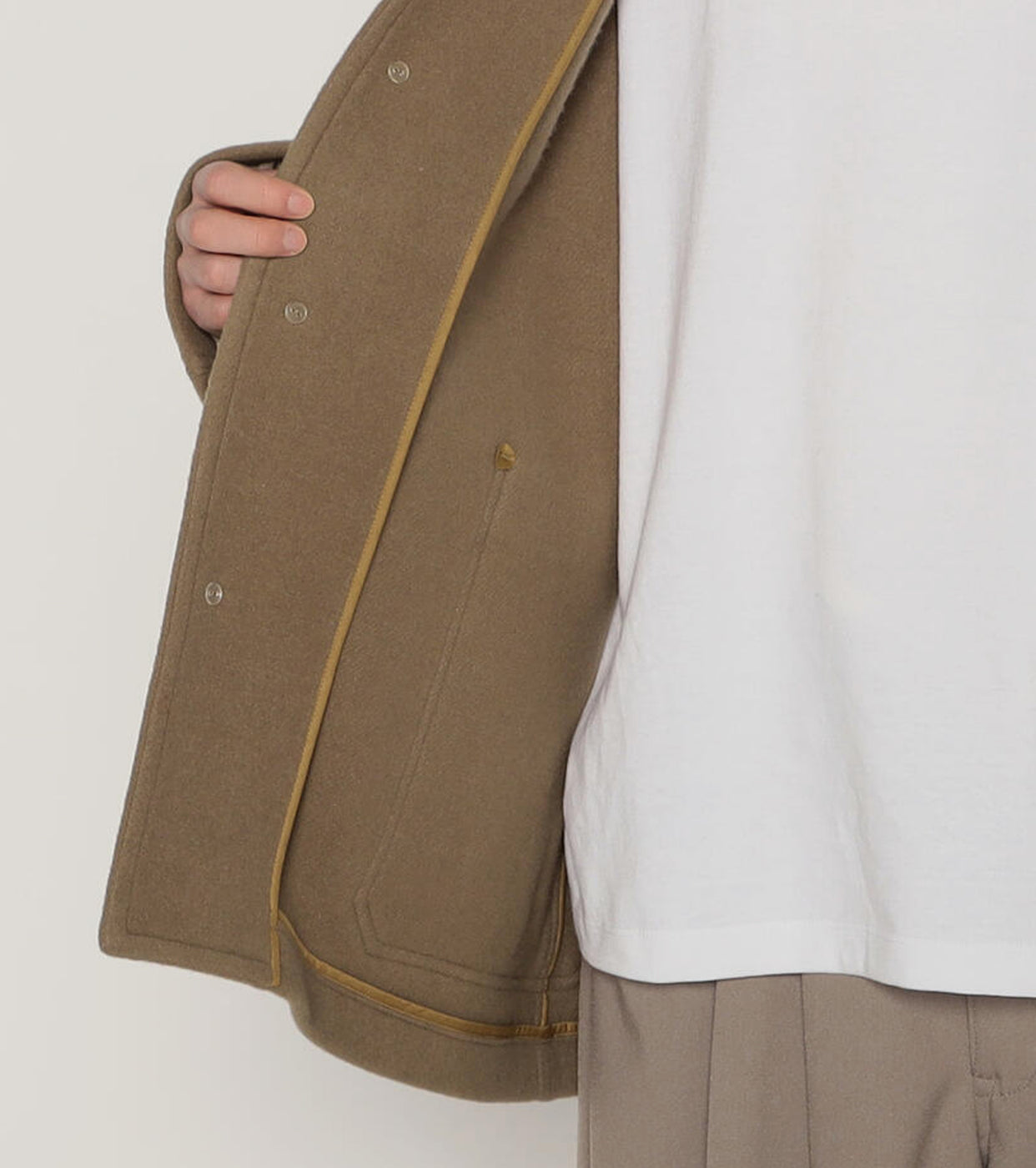 DANTON WOOL MELTON WORK JACKET, Beige