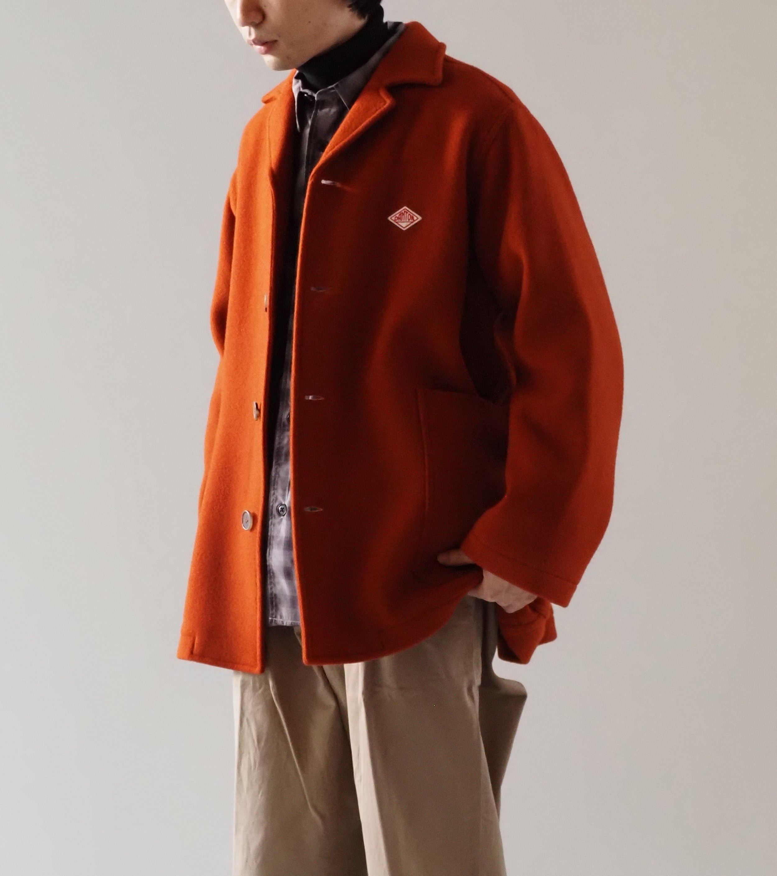 DANTON WOOL MELTON WORK JACKET, Orange