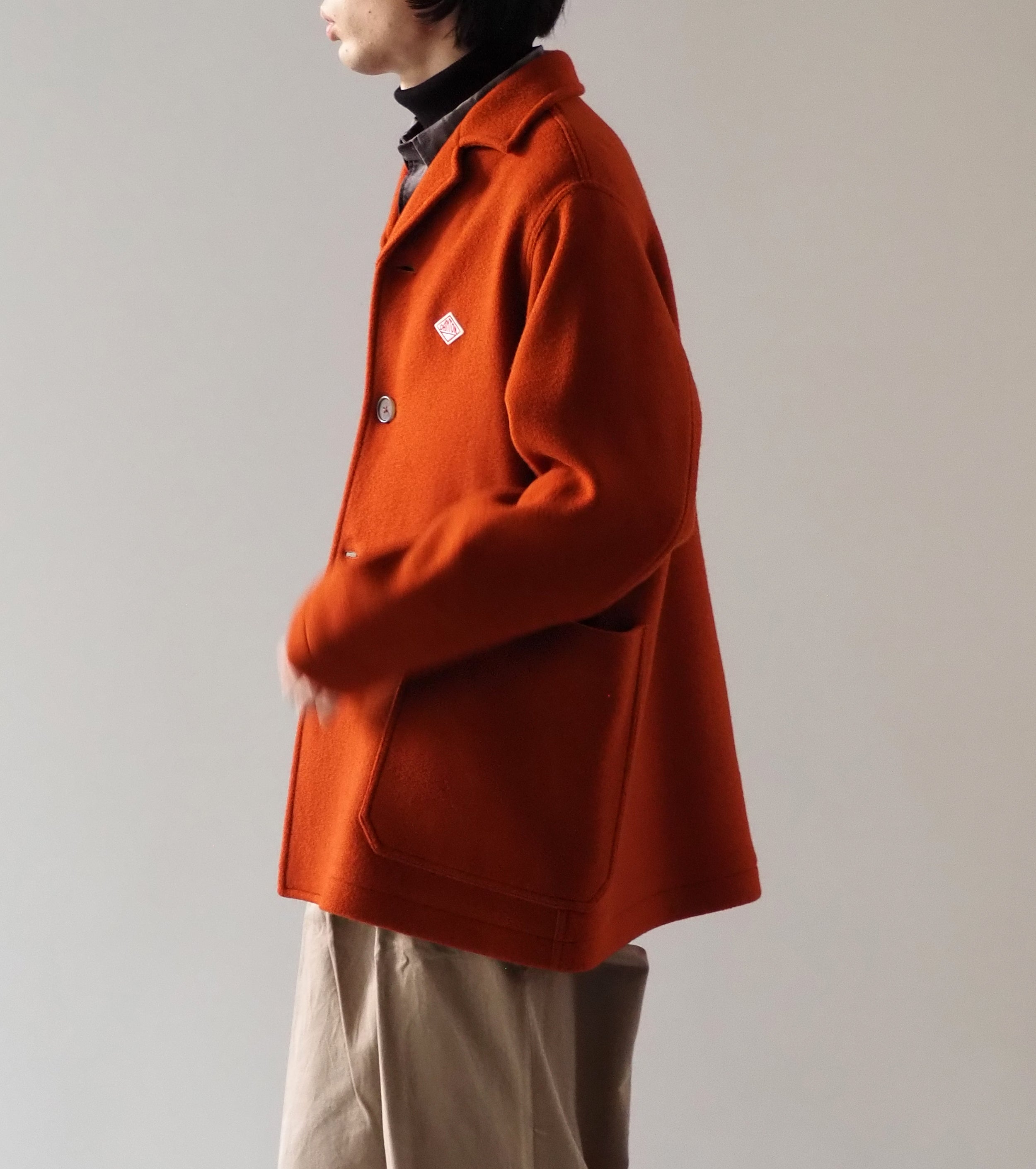 DANTON WOOL MELTON WORK JACKET, Orange