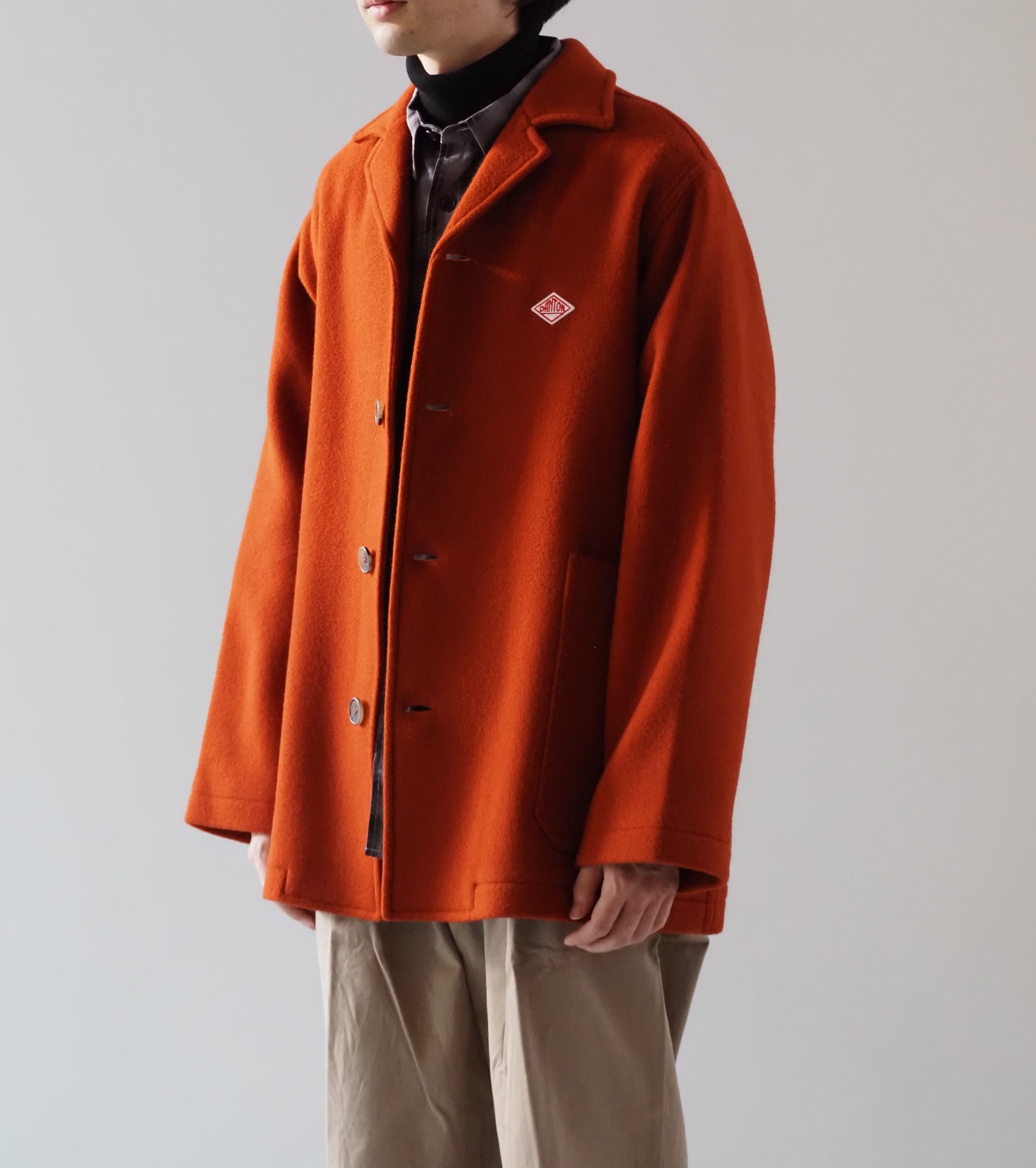 DANTON WOOL MELTON WORK JACKET, Orange