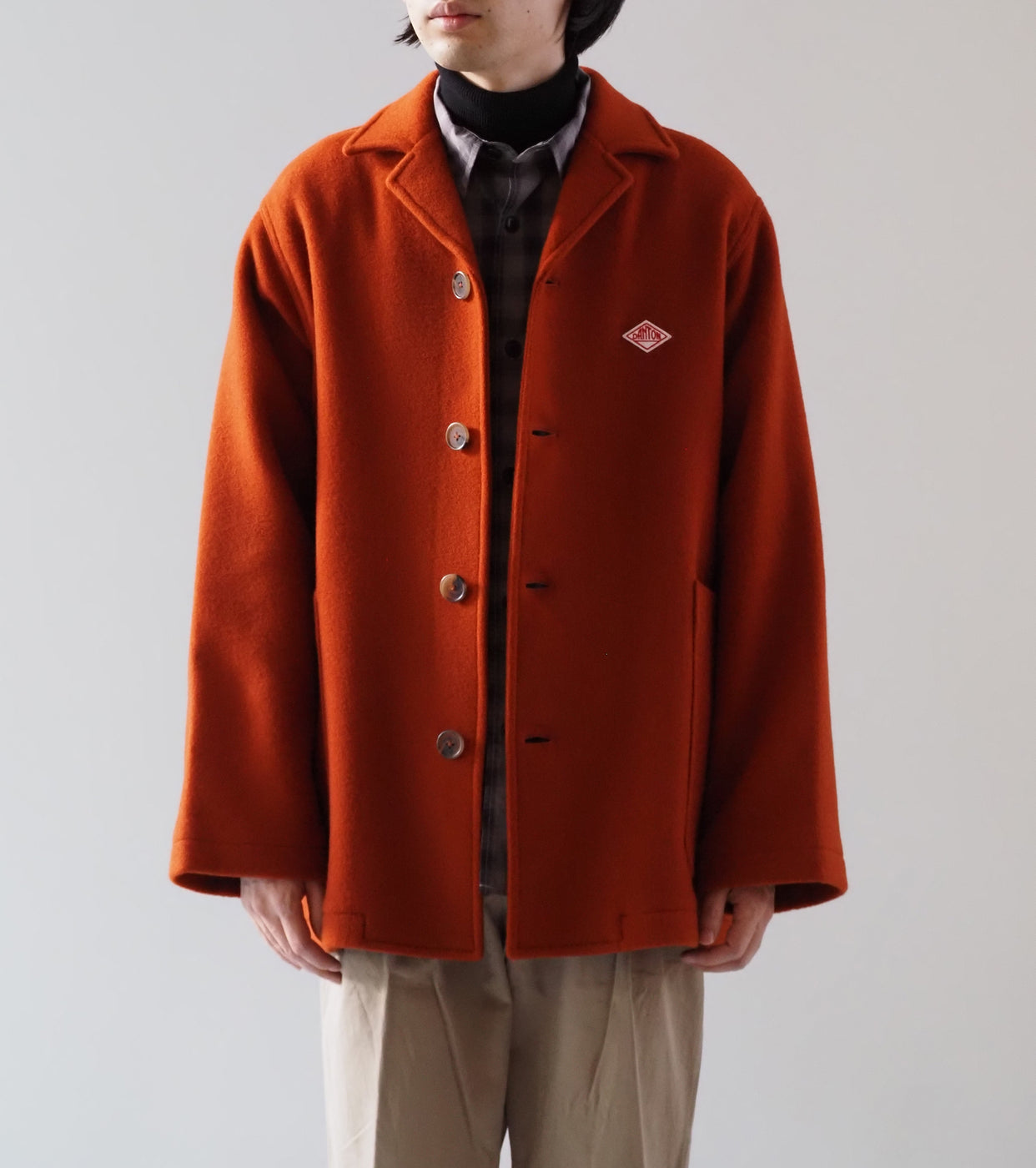 DANTON WOOL MELTON WORK JACKET, Orange