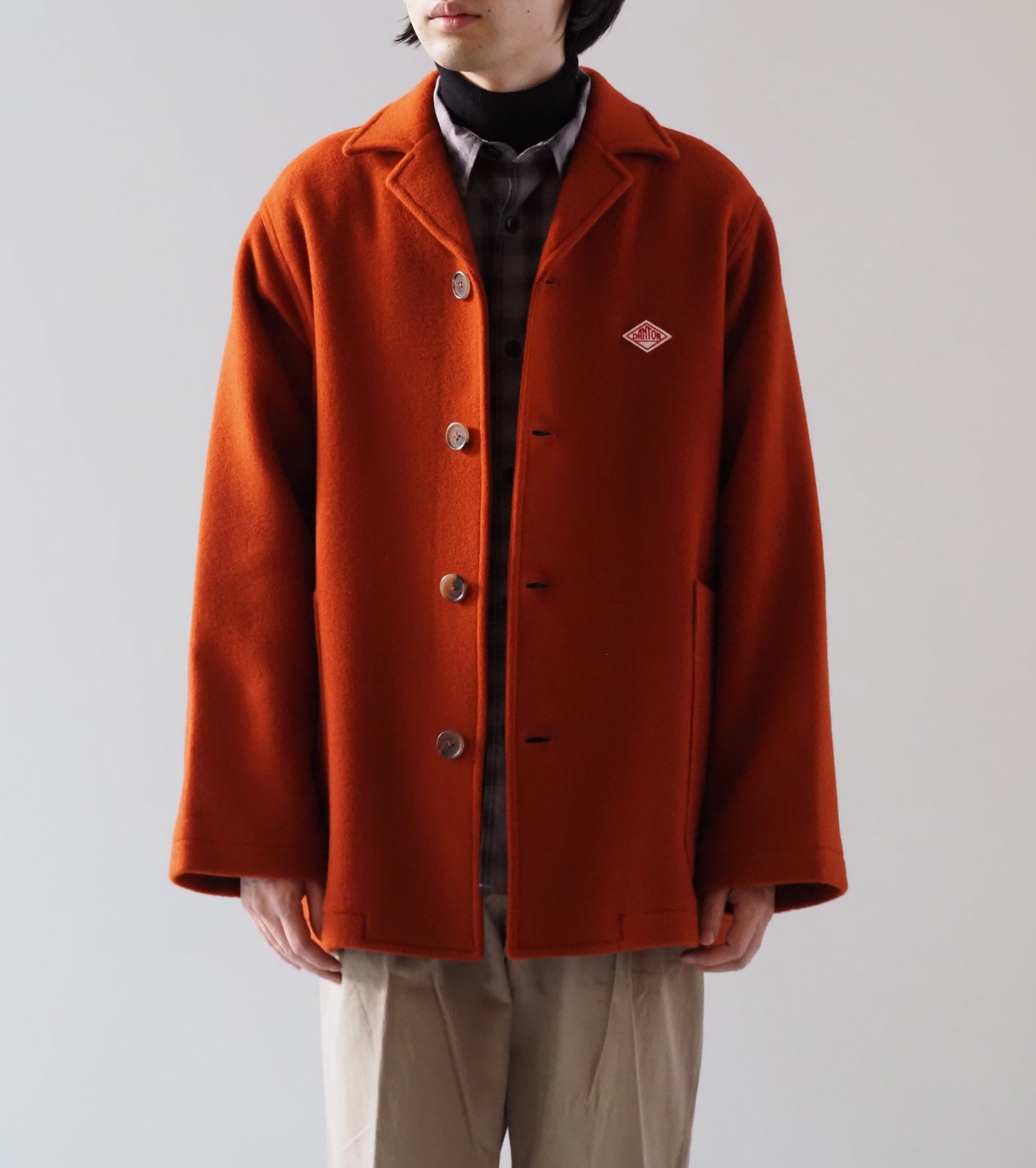DANTON WOOL MELTON WORK JACKET, Orange