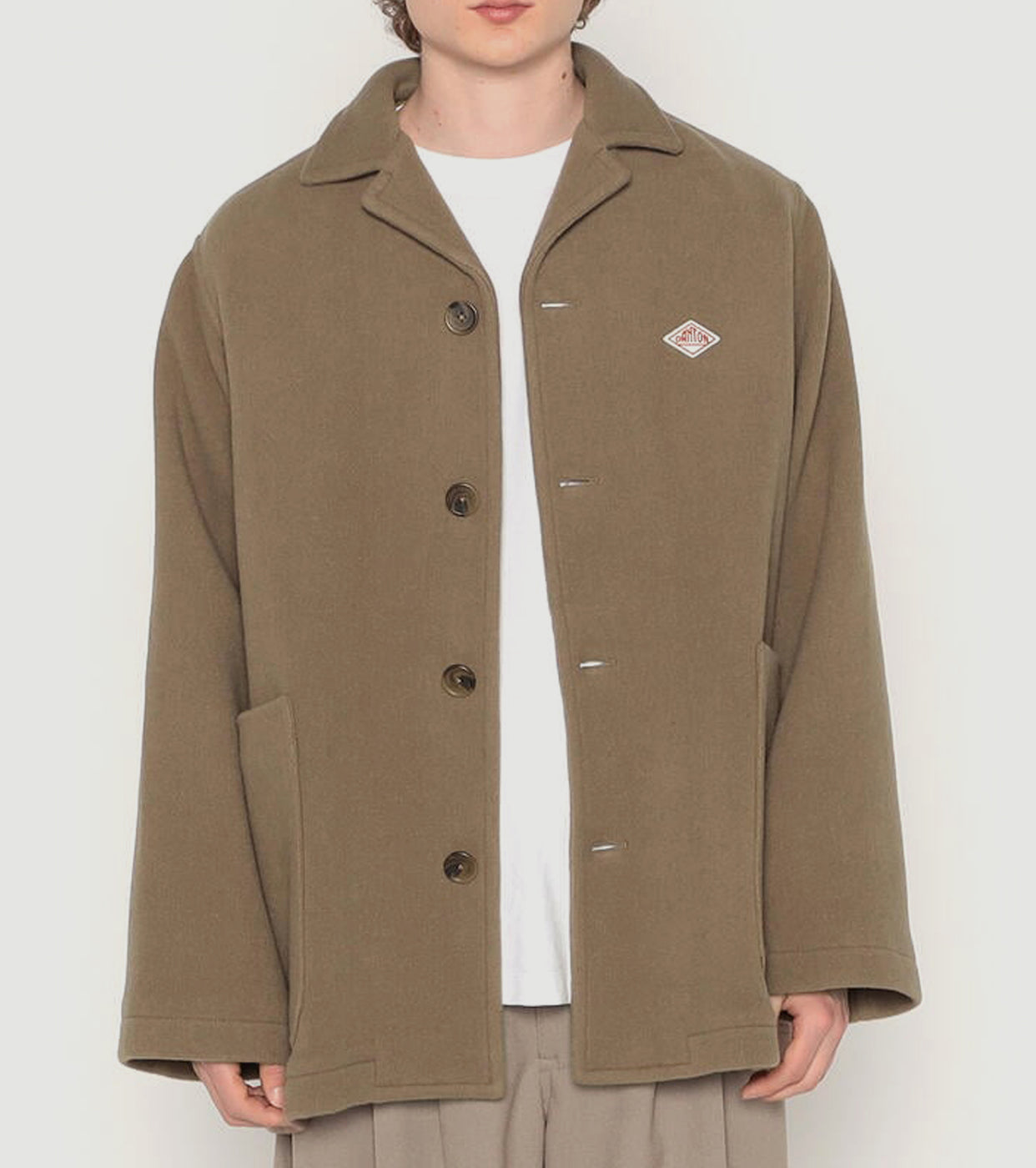 DANTON WOOL MELTON WORK JACKET, Beige