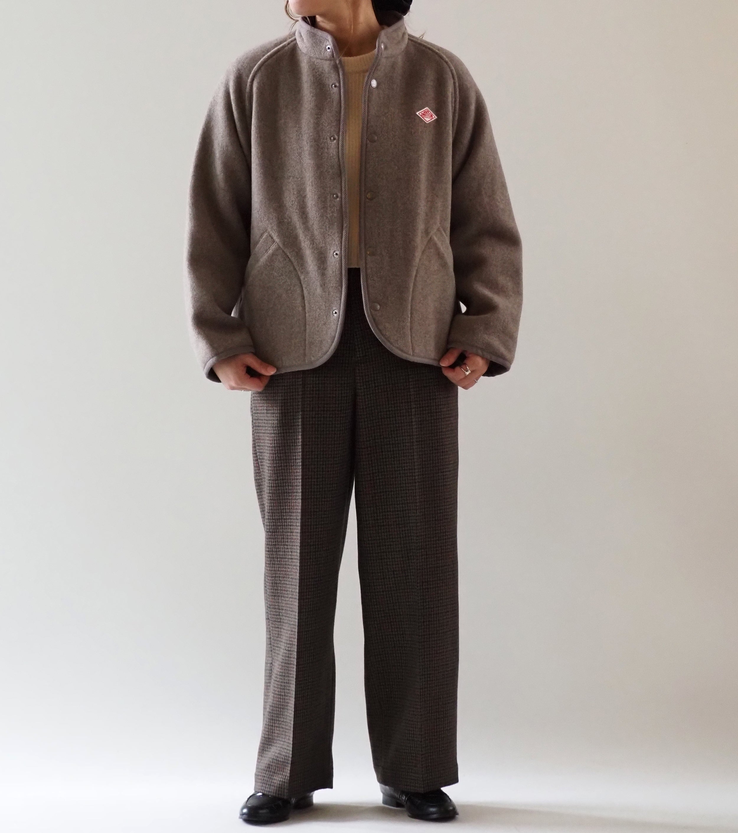 DANTON ウールライト パイル スタンドカラー ジャケット , H.Beige