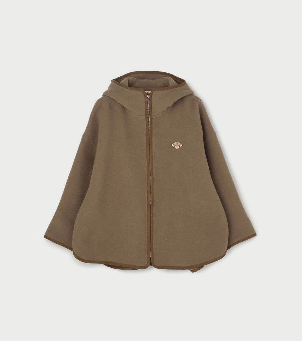 DANTON ウール メルトン フーデッド ジャケット, Beige