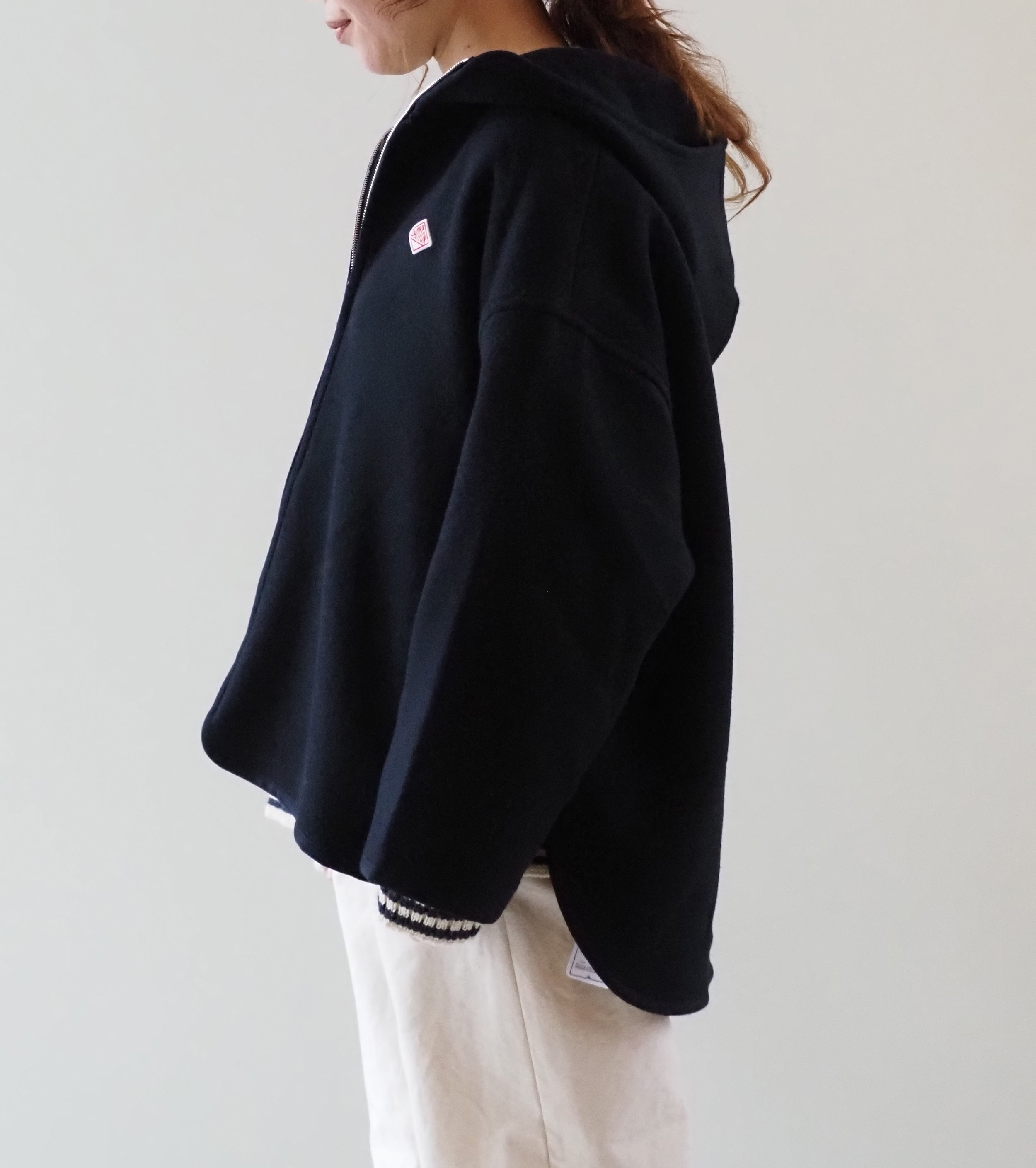 DANTON ウール メルトン フーデッド ジャケット, Dark Navy