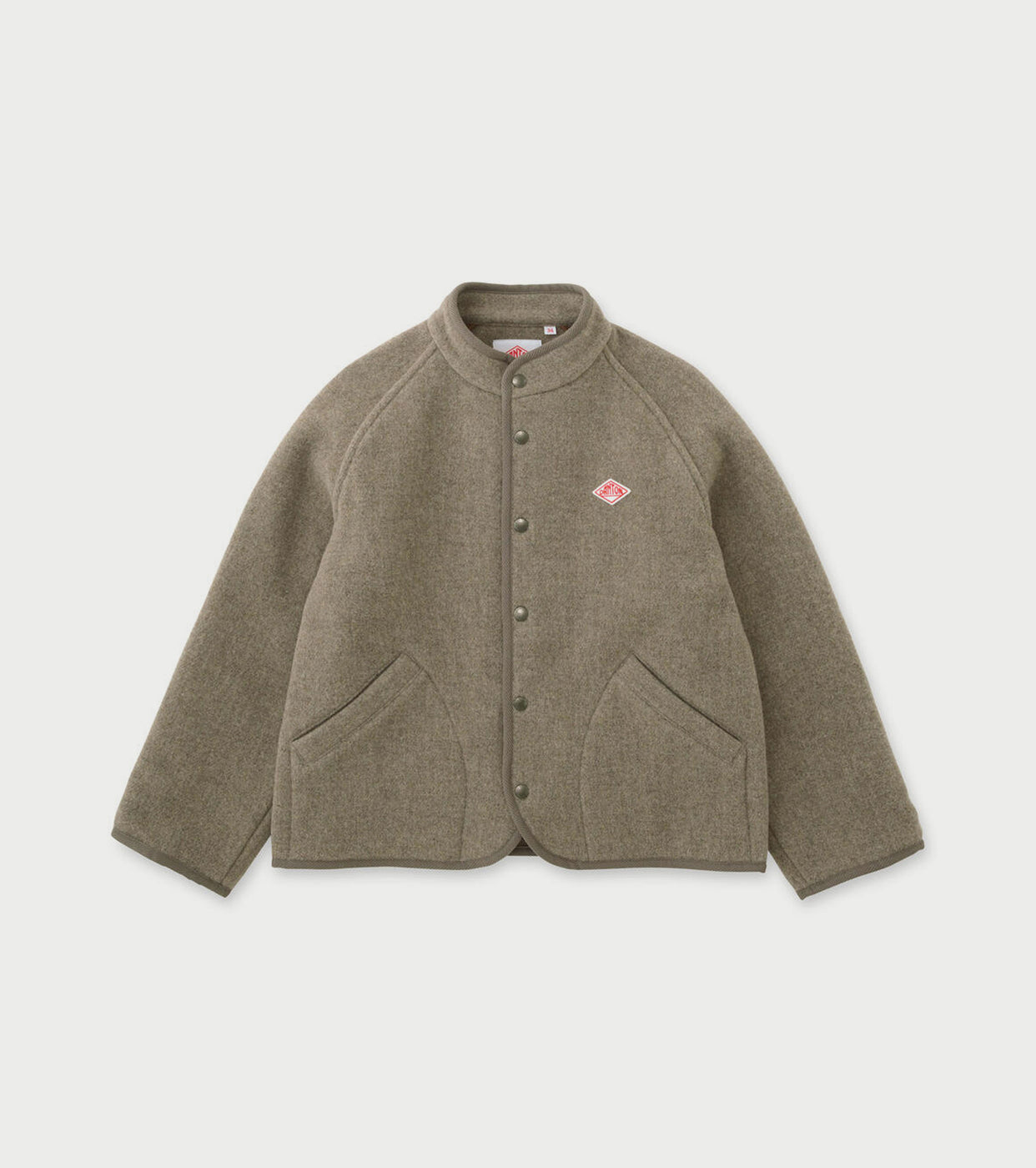 DANTON WOOL LIGHT PILE STANDCOLLAR JACKET, H.Beige