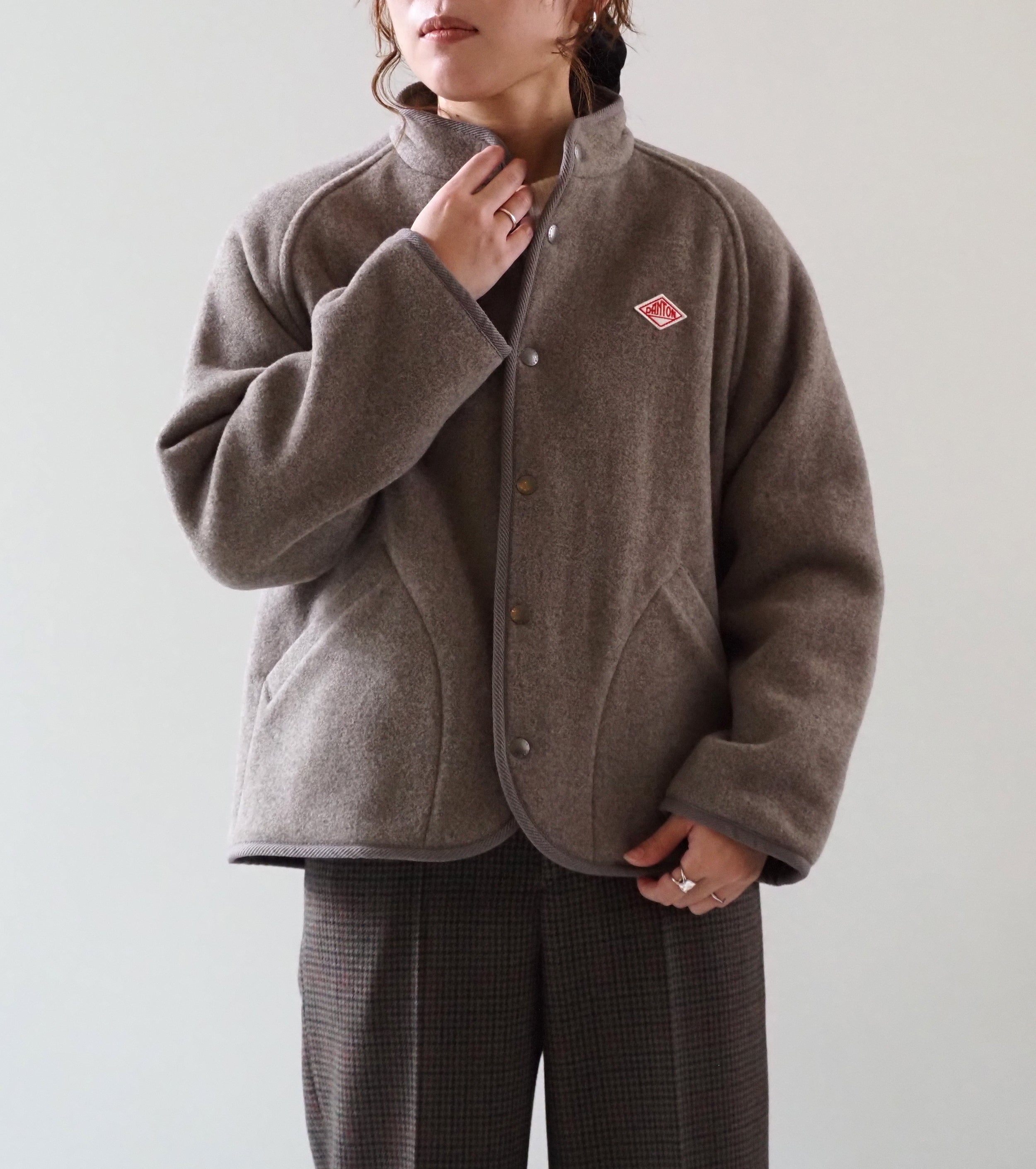 DANTON ウールライト パイル スタンドカラー ジャケット , H.Beige