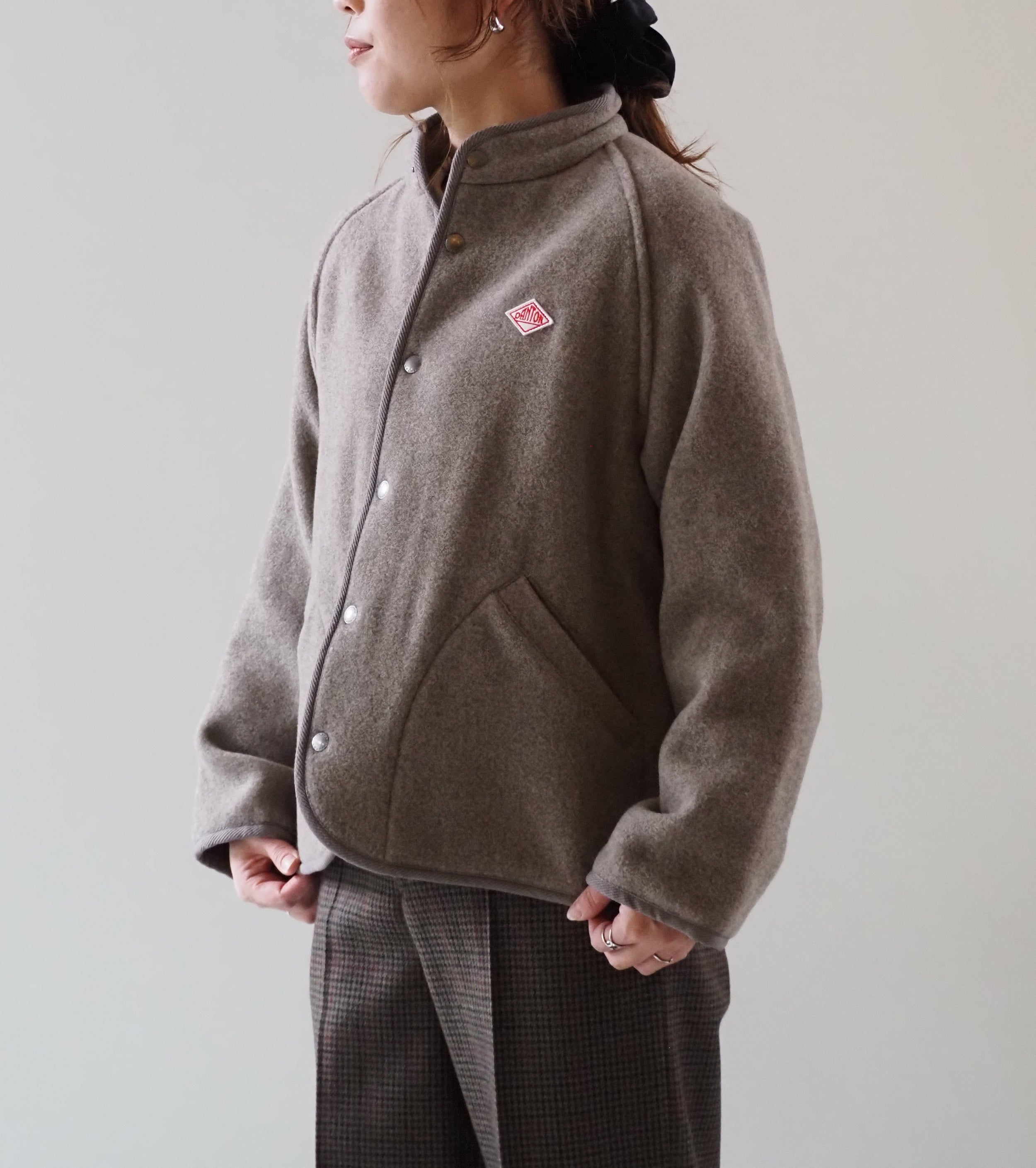 DANTON ウールライト パイル スタンドカラー ジャケット , H.Beige