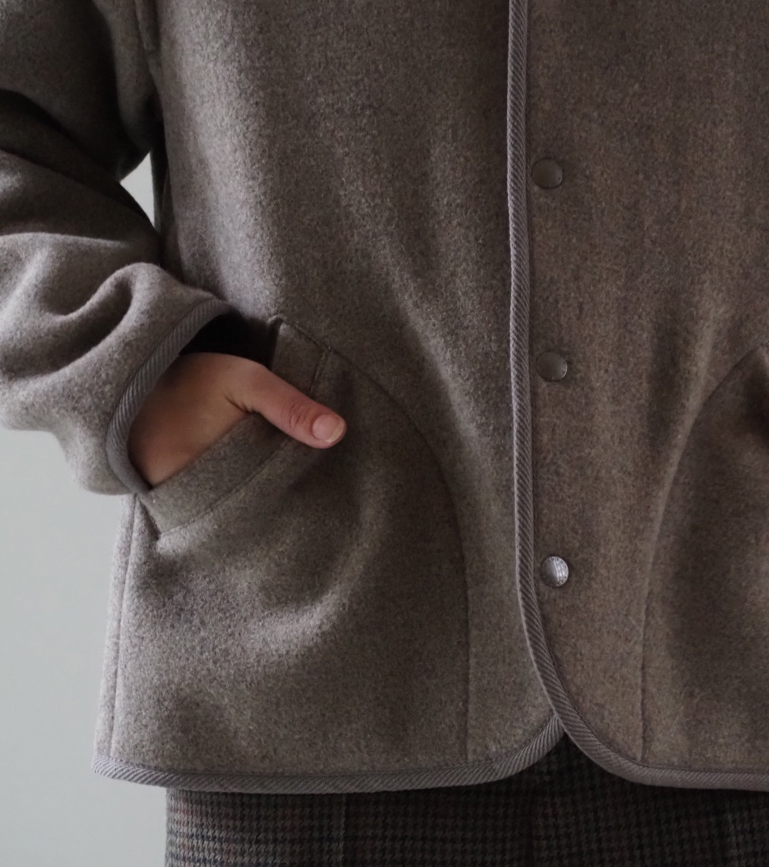 DANTON ウールライト パイル スタンドカラー ジャケット , H.Beige