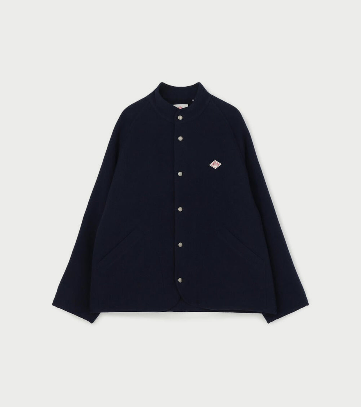 DANTON WOOL LIGHT PILE STANDCOLLAR JACKET, Navy