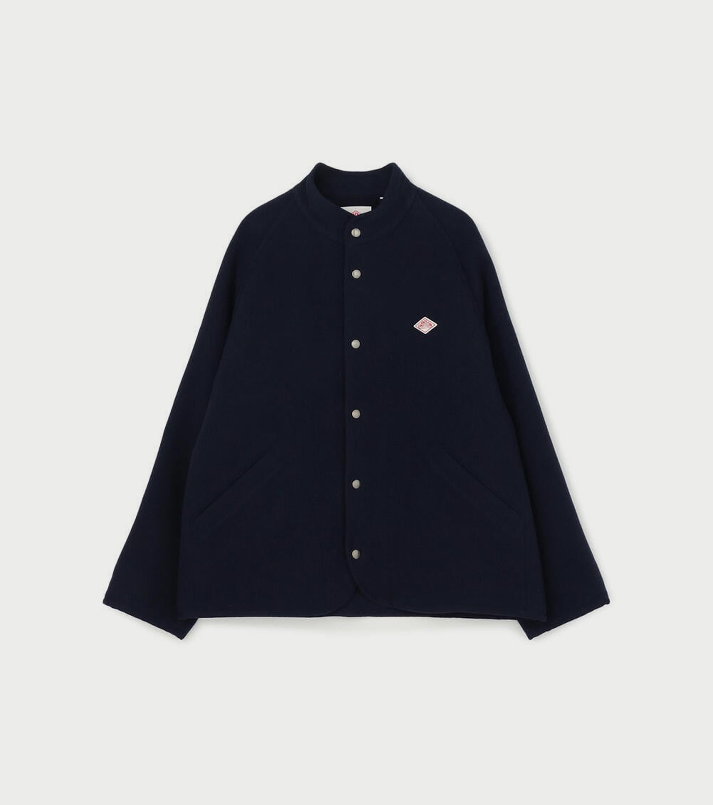 DANTON WOOL LIGHT PILE STANDCOLLAR JACKET, Navy