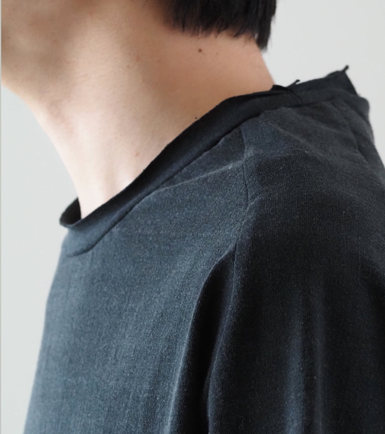 MAATEE＆SONS ショートスリーブ フレンチ シーム ティー スビン 天竺 , Black