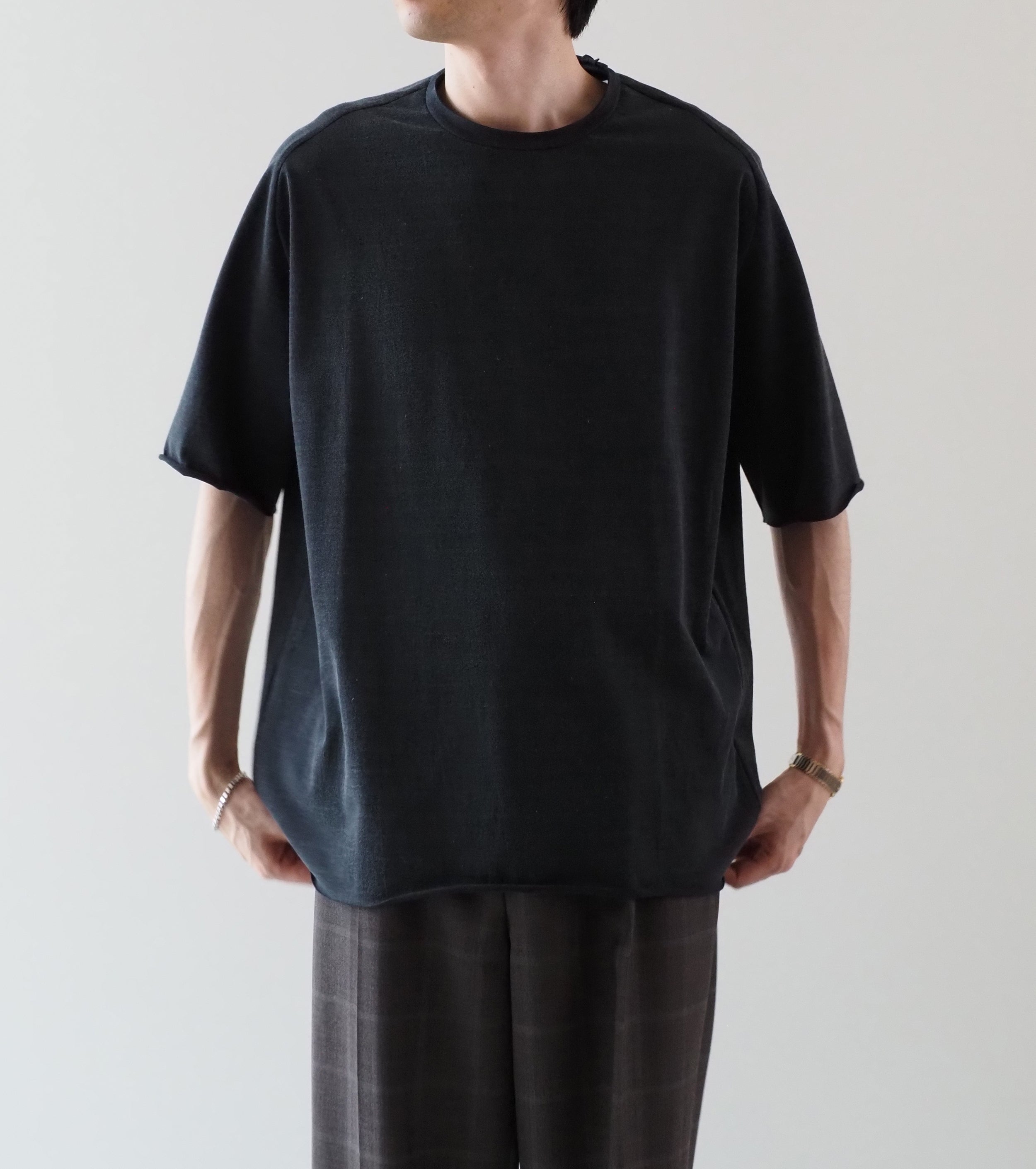 MAATEE＆SONS ショートスリーブ フレンチ シーム ティー スビン 天竺 , Black