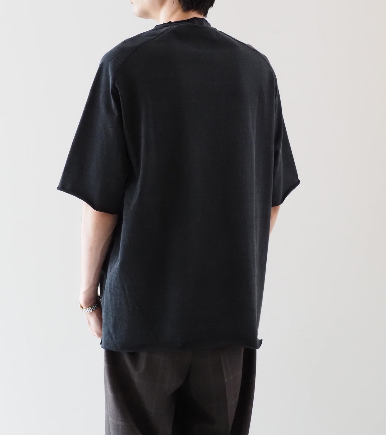 MAATEE＆SONS ショートスリーブ フレンチ シーム ティー スビン 天竺 , Black