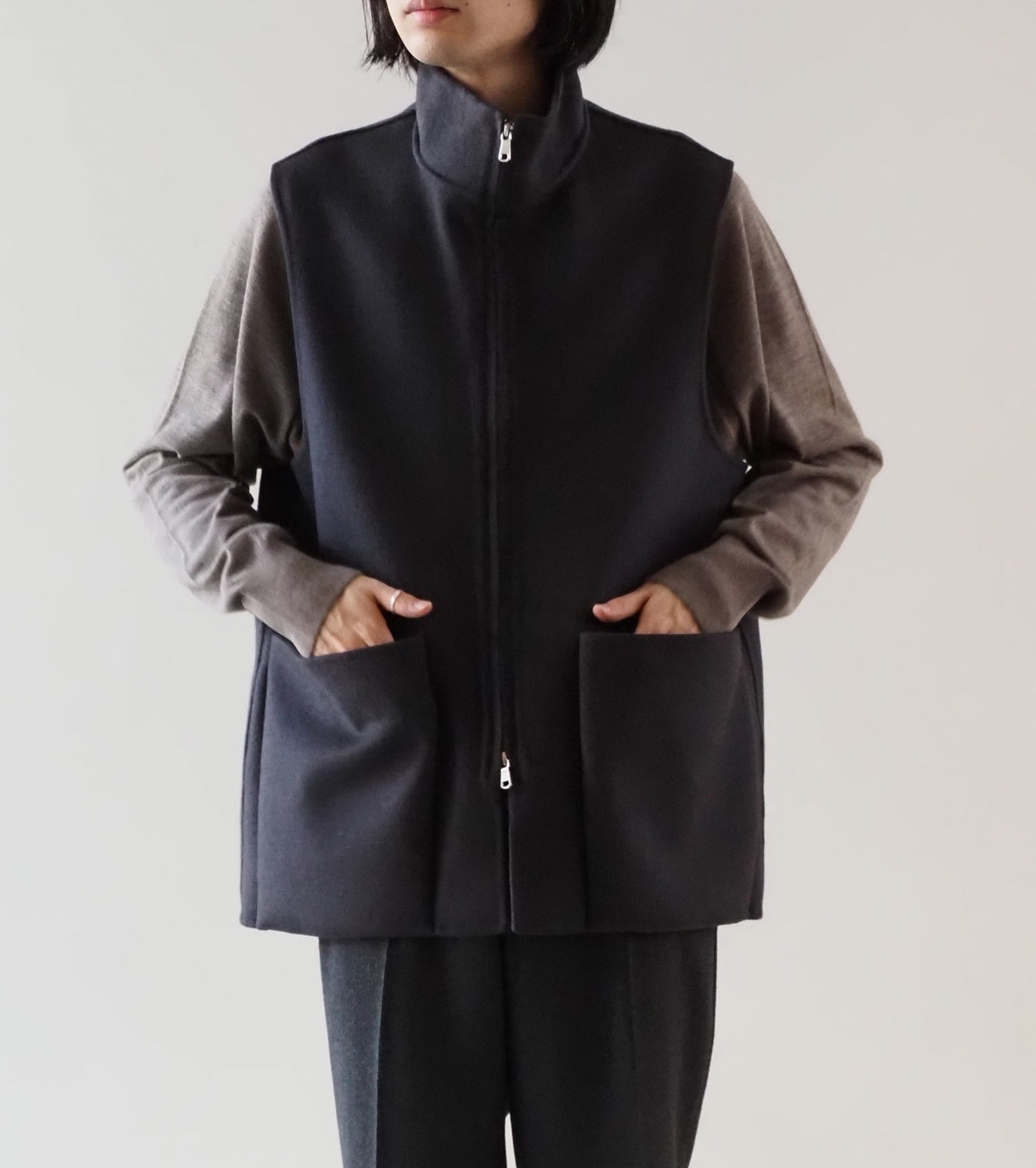 MAATEE＆SONS ダブル フェイス ベスト , Charcoal