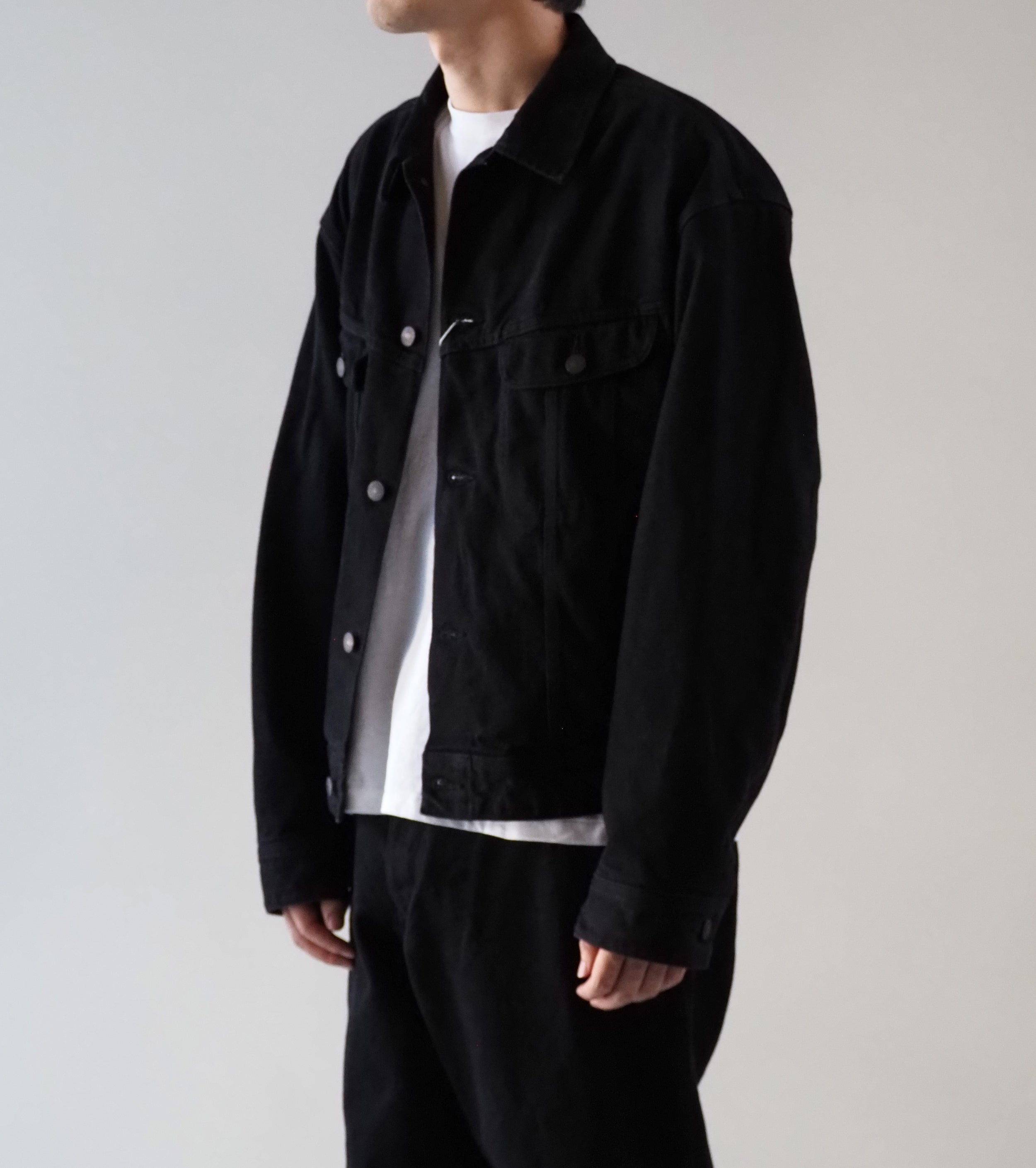 COMOLI ブラックデニム ジャケット, Black