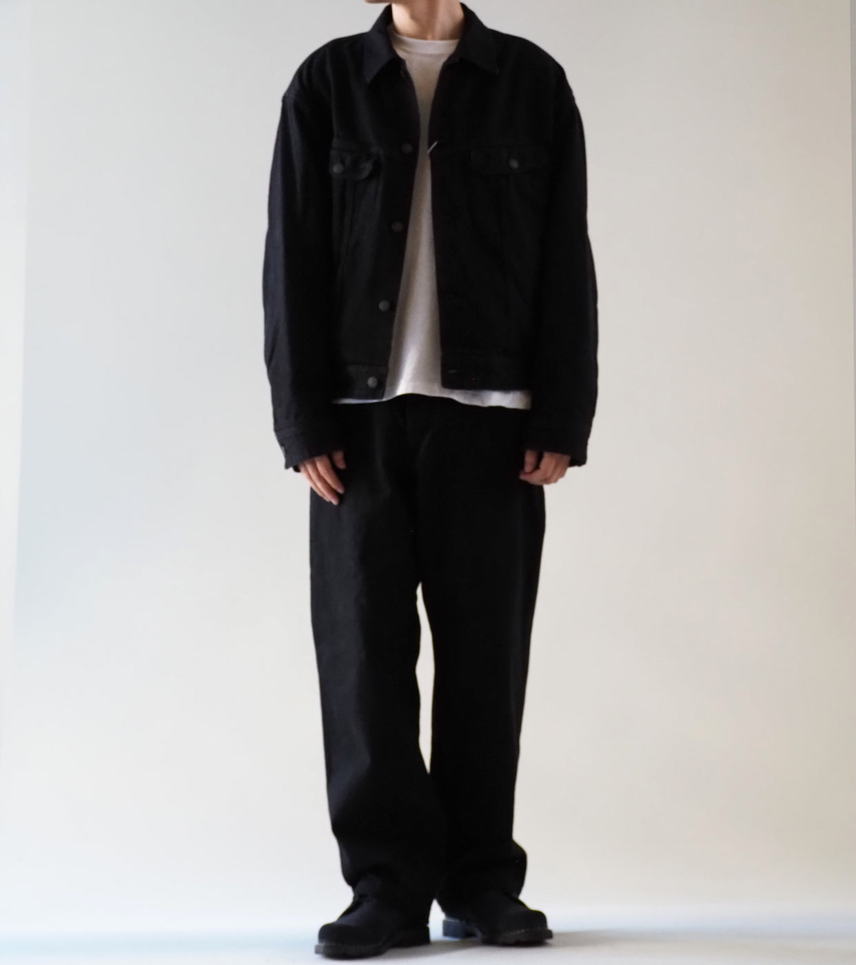 COMOLI ブラックデニム ジャケット, Black