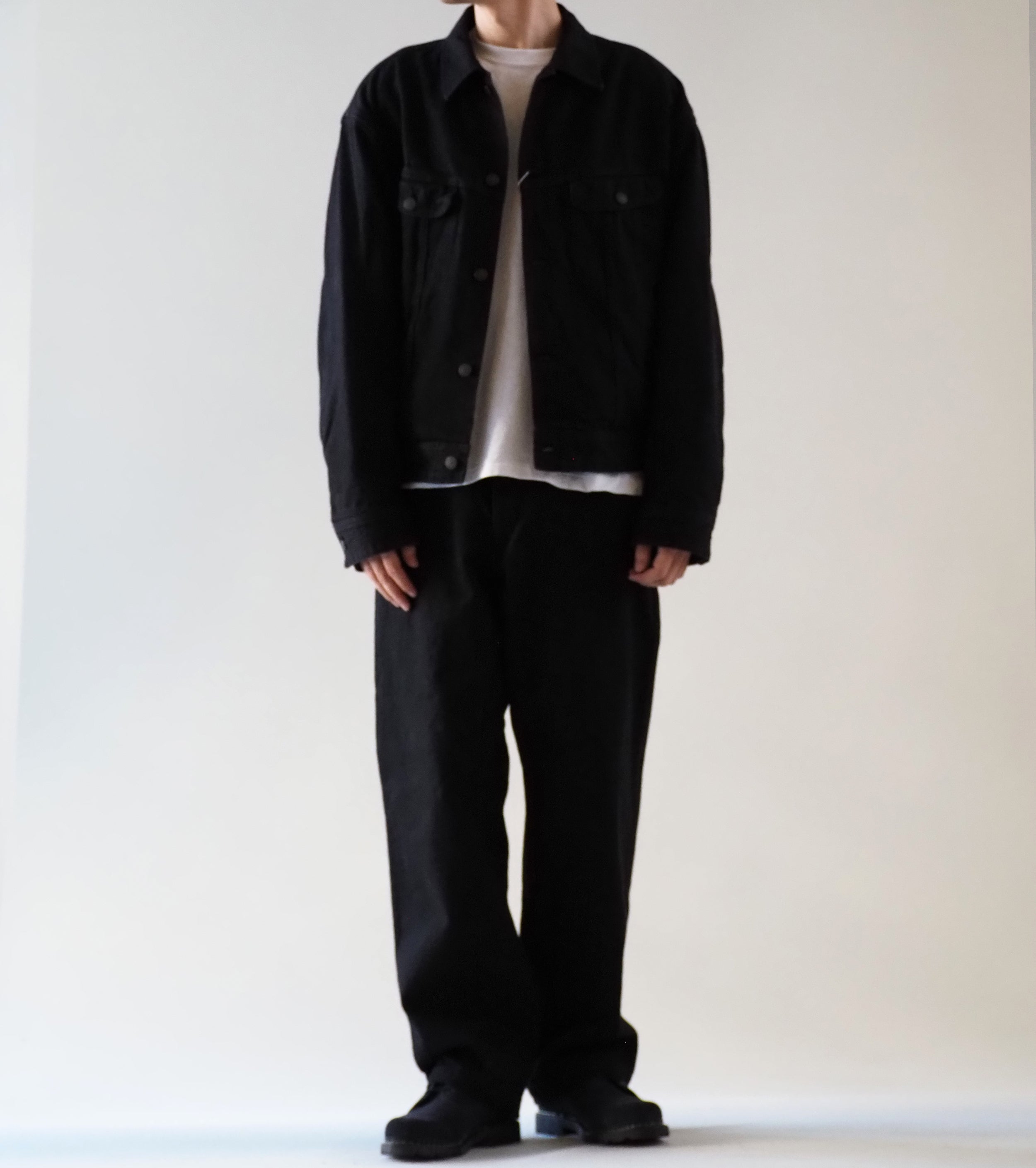 COMOLI ブラックデニム ジャケット, Black