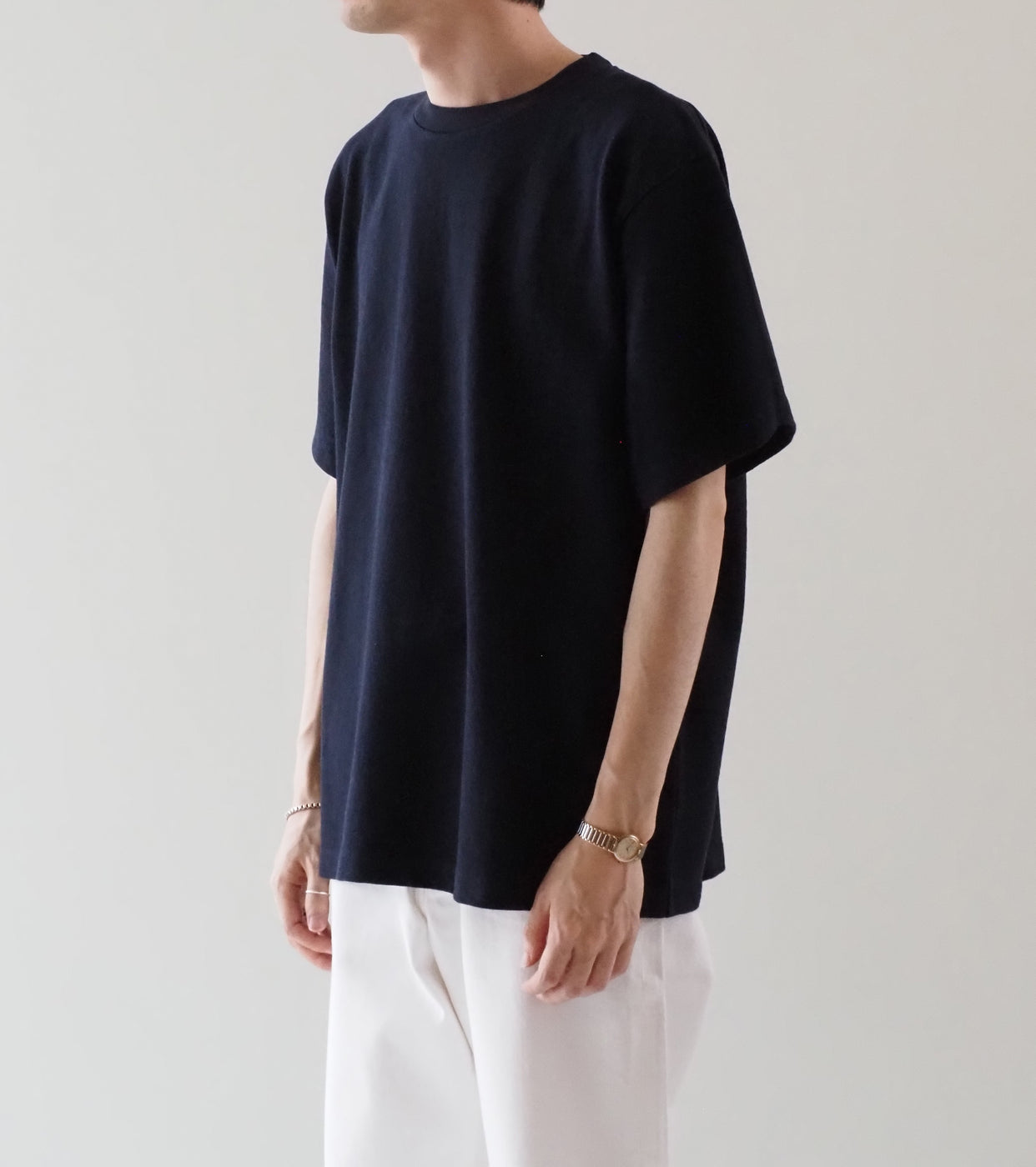 YAECA Pique  T-shirt , Navy