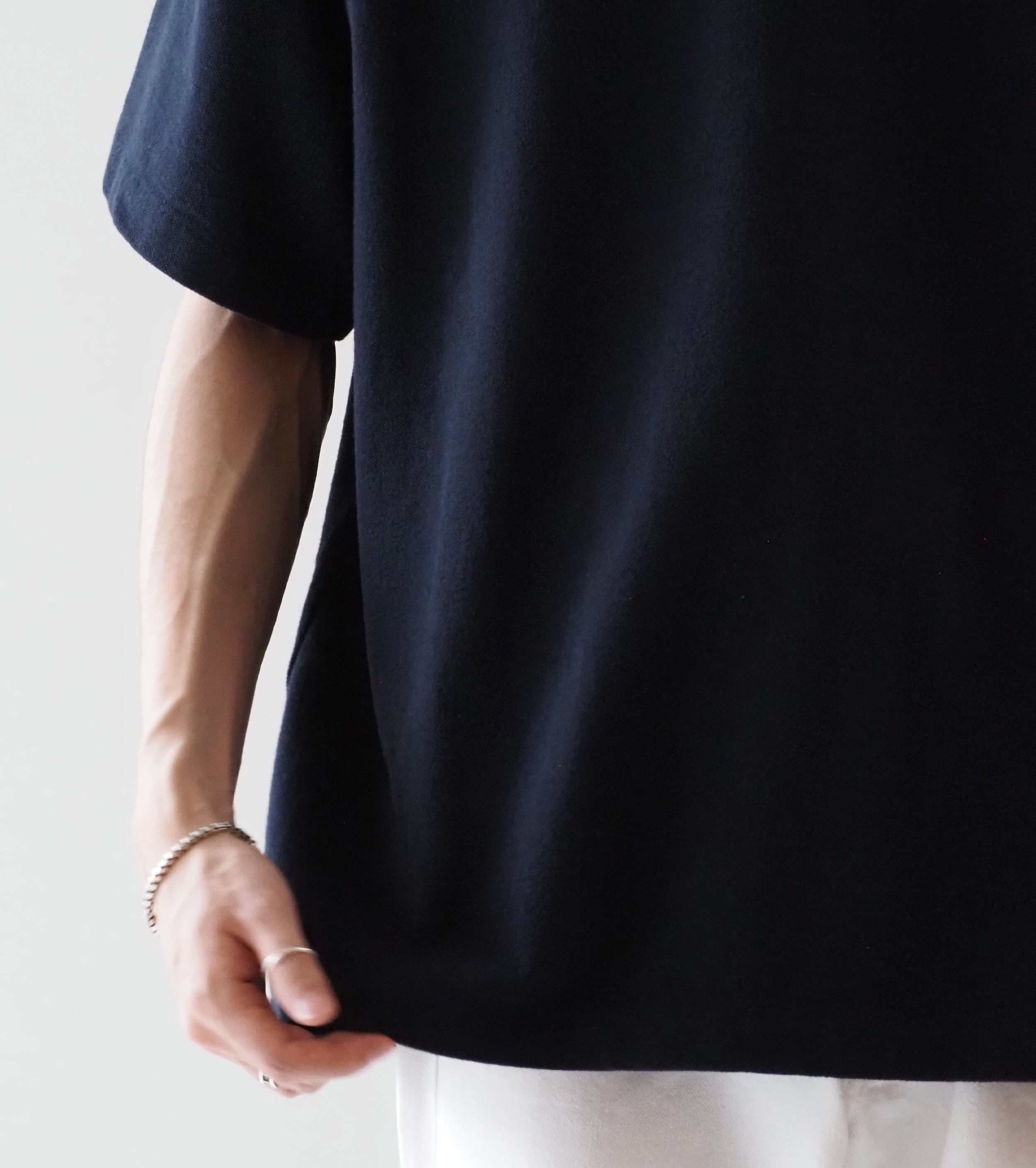 YAECA Pique  T-shirt , Navy
