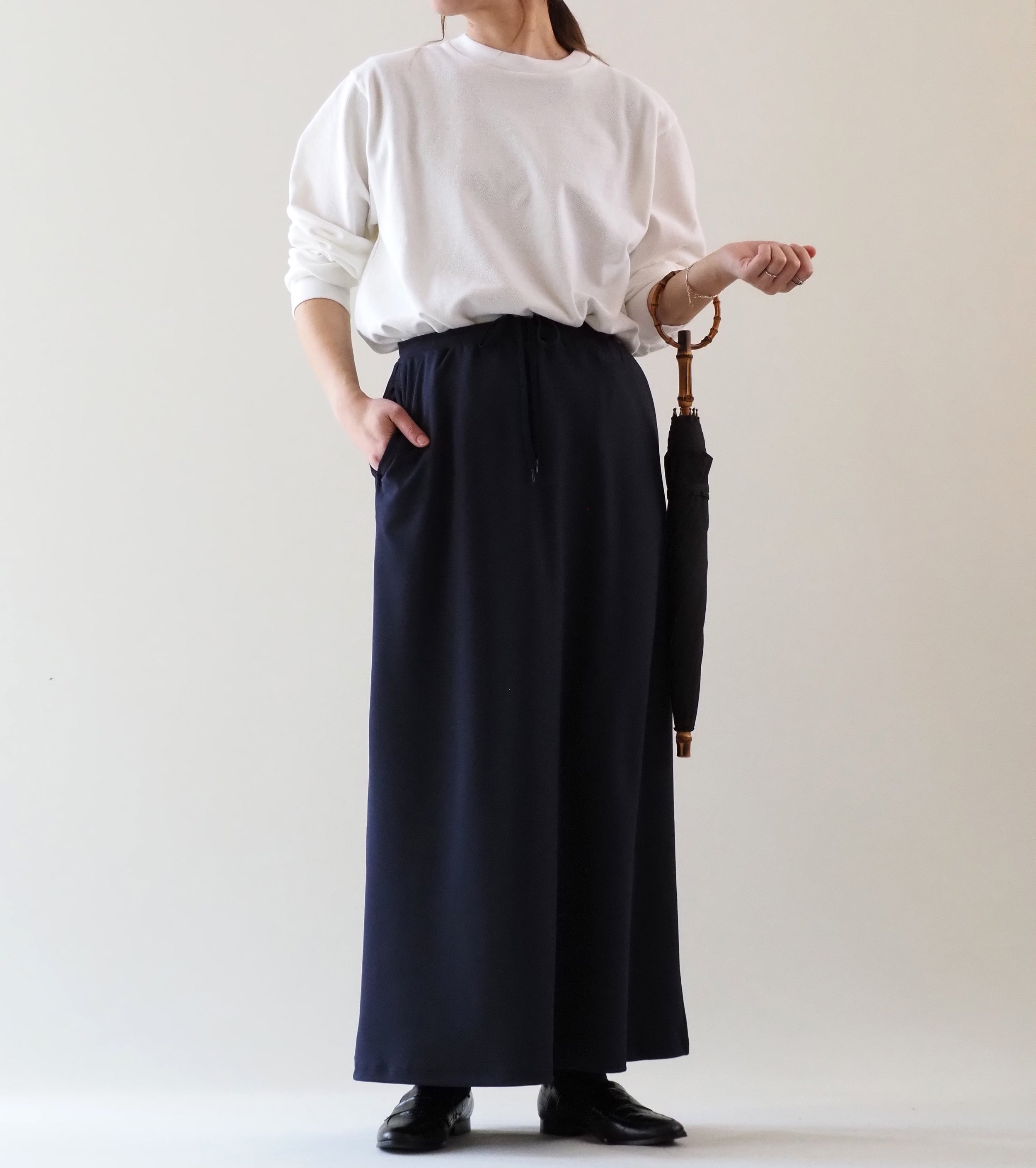 YAECA ピケ ロングスリーブ ティーシャツ ＜UNISEX＞ , White