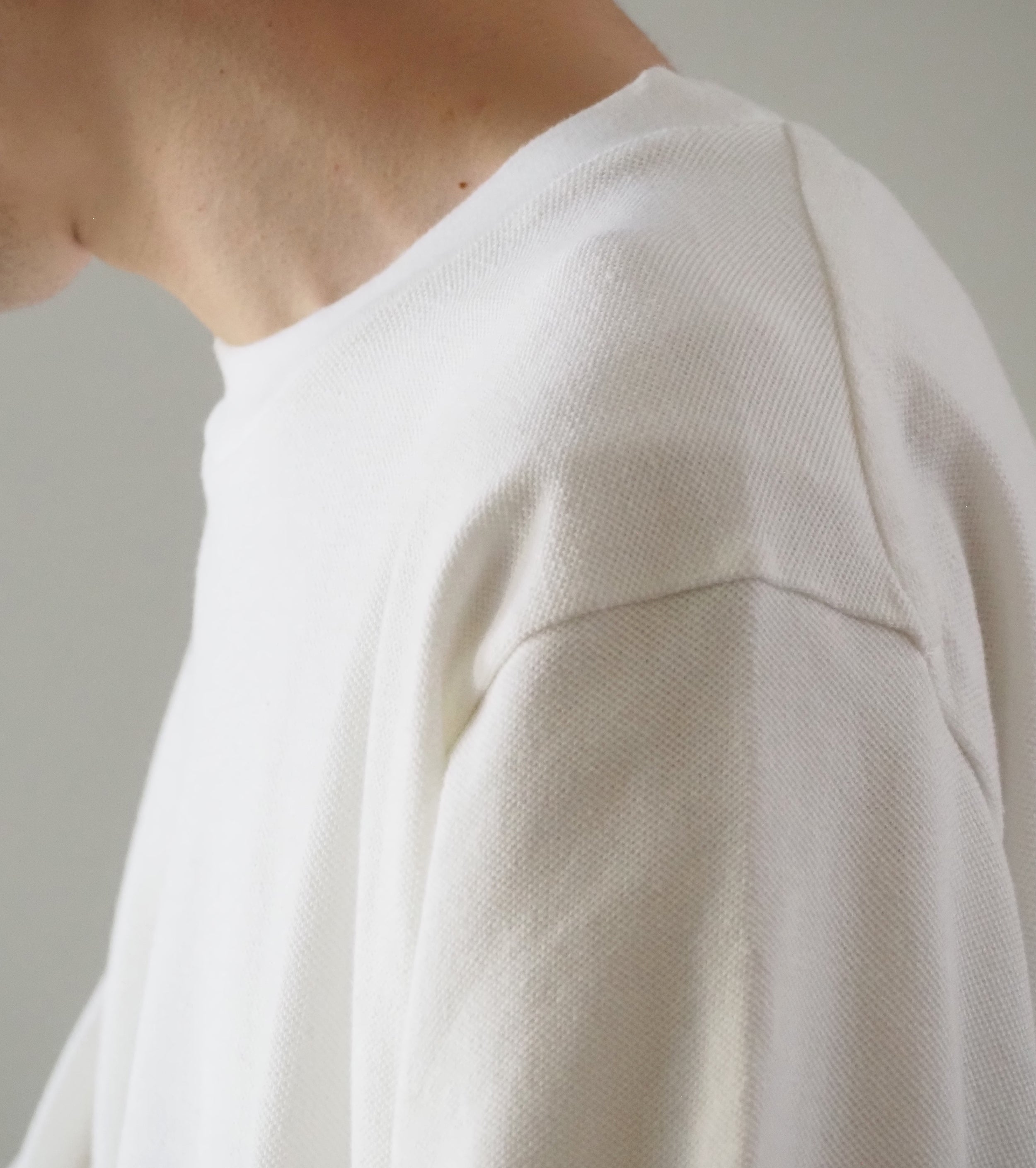 YAECA Pique Long Sleeve T-shirt ,  White