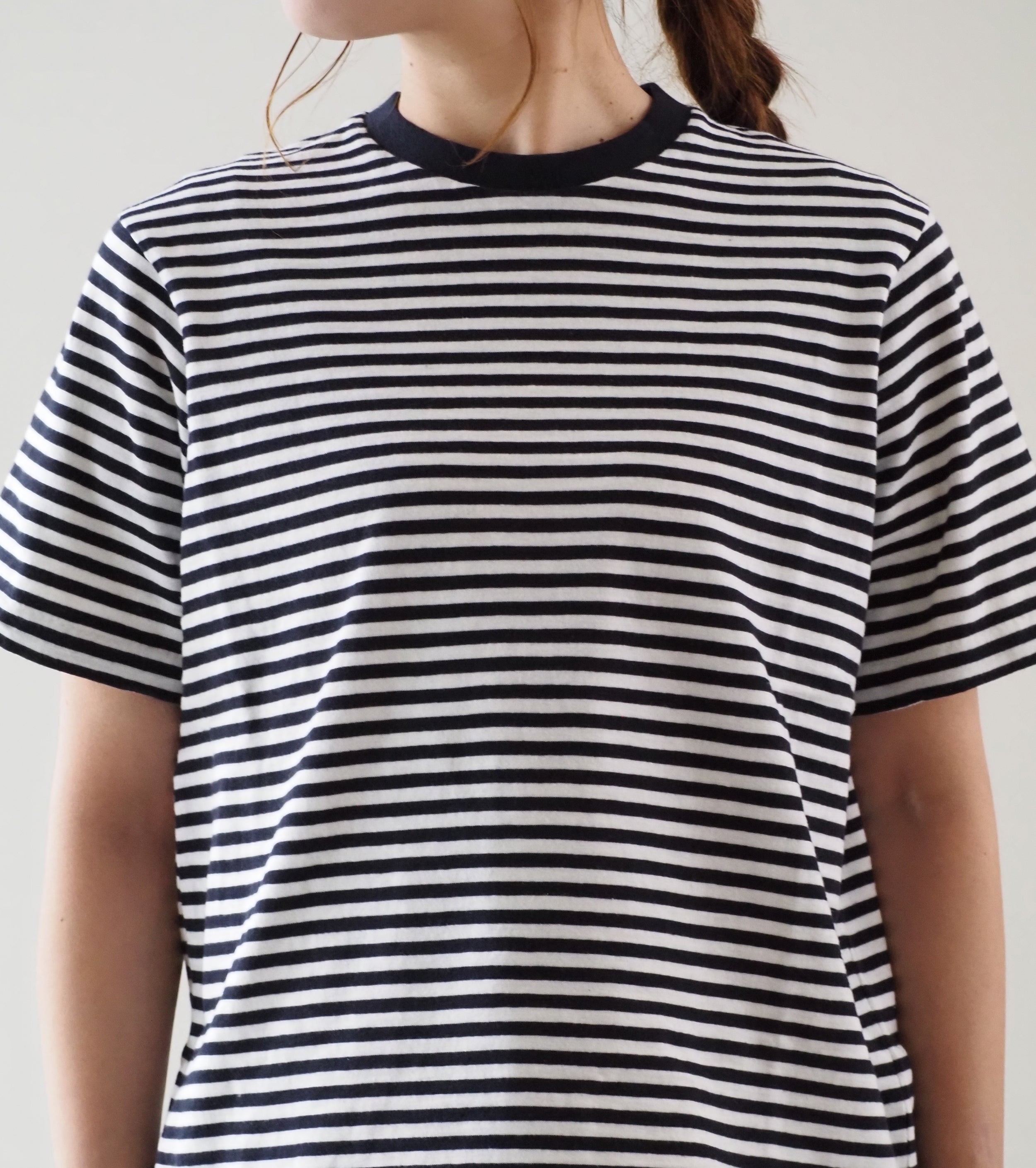 YAECA ムラ糸 Tシャツ , White Navy
